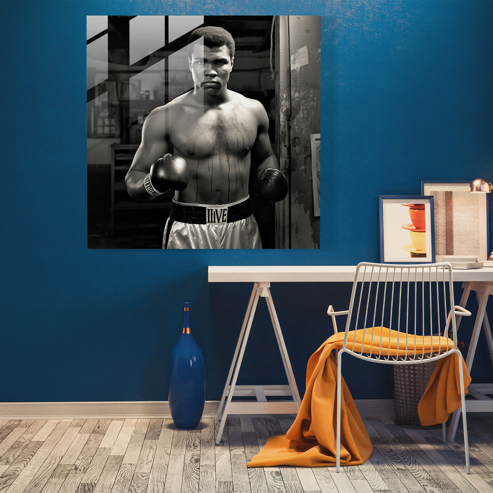 Muhammad Ali Glass Print - Muhammad Ali, Glass Art, Home Decoration, Glass Print
