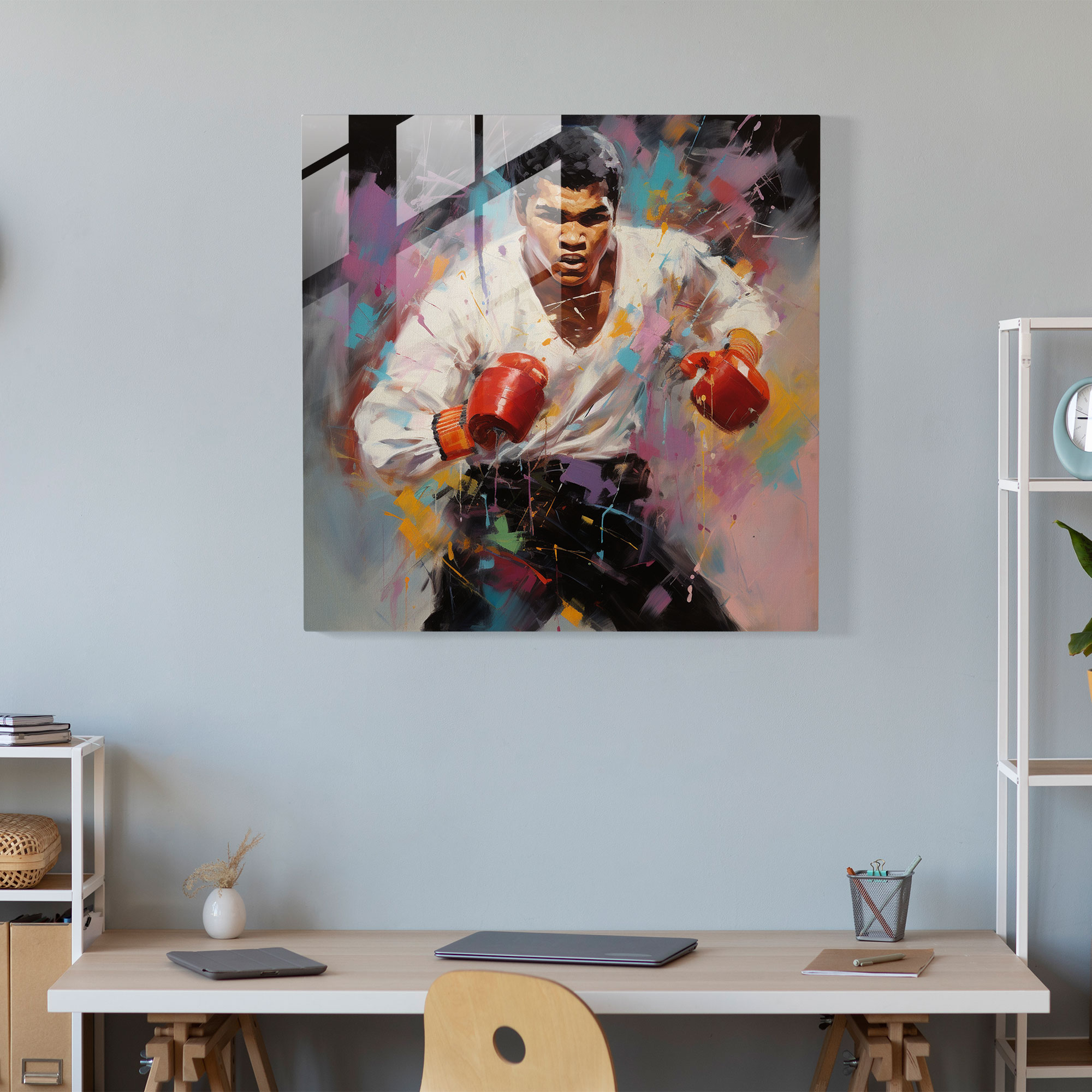 Muhammad Ali Cam Tablo - Modern Sanat İzlenimci Tablo