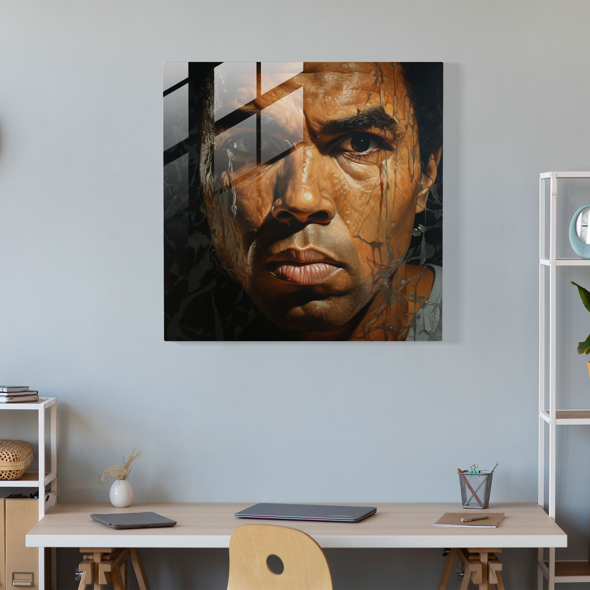 Muhammad Ali Cam Tablo - Modern Sanat Cam Tablo Cam Sanat