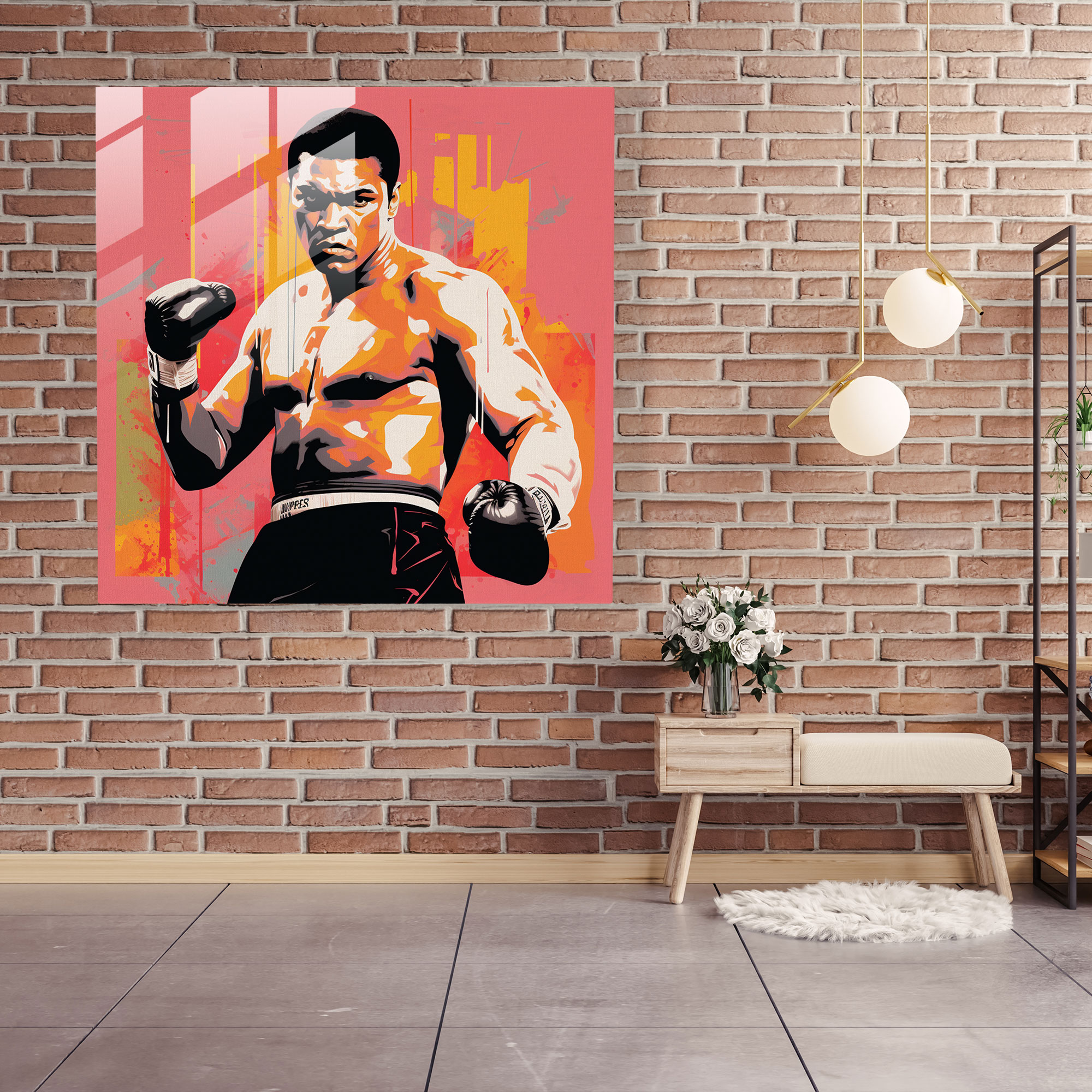 Muhammad Ali Pop Art Glass Print - Muhammad Ali, Glass Print, Glass Art, Muhammad Ali