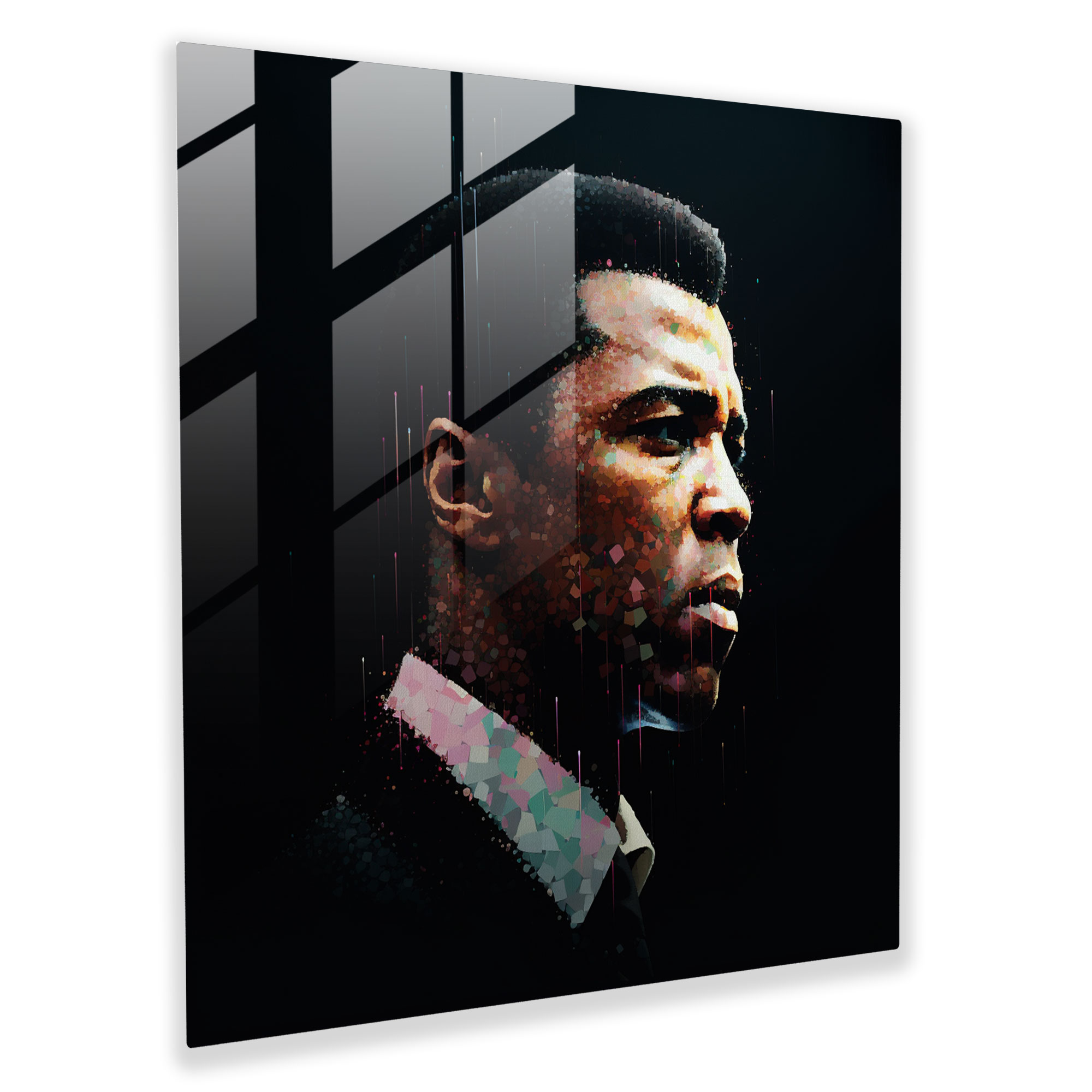 Muhammad Ali Digital Art Glass Print - Muhammad Ali, Glass Art, Glass Wall Art, Wall Decoration