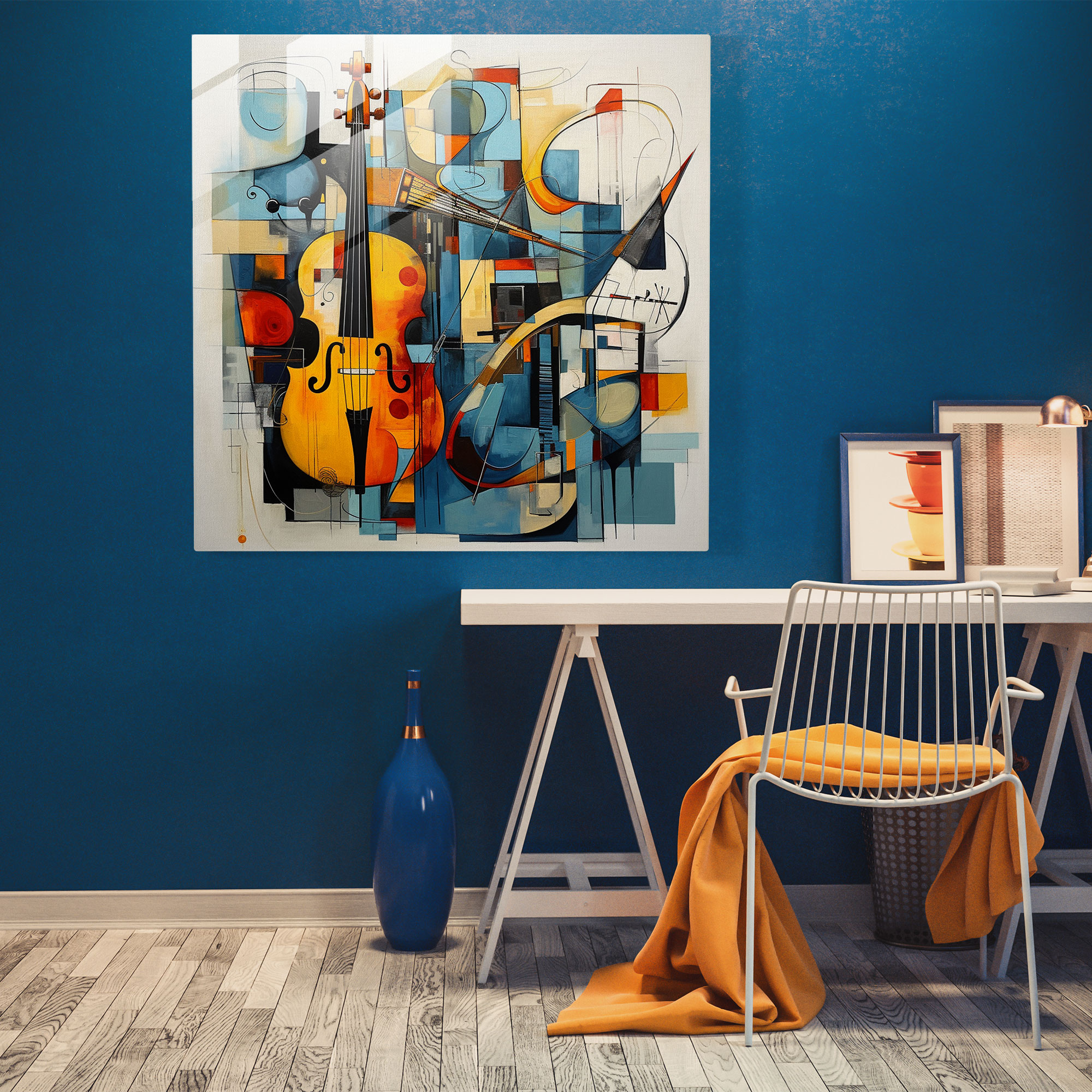Symphonic Fragments Glass Print - Abstract Wall Decoration