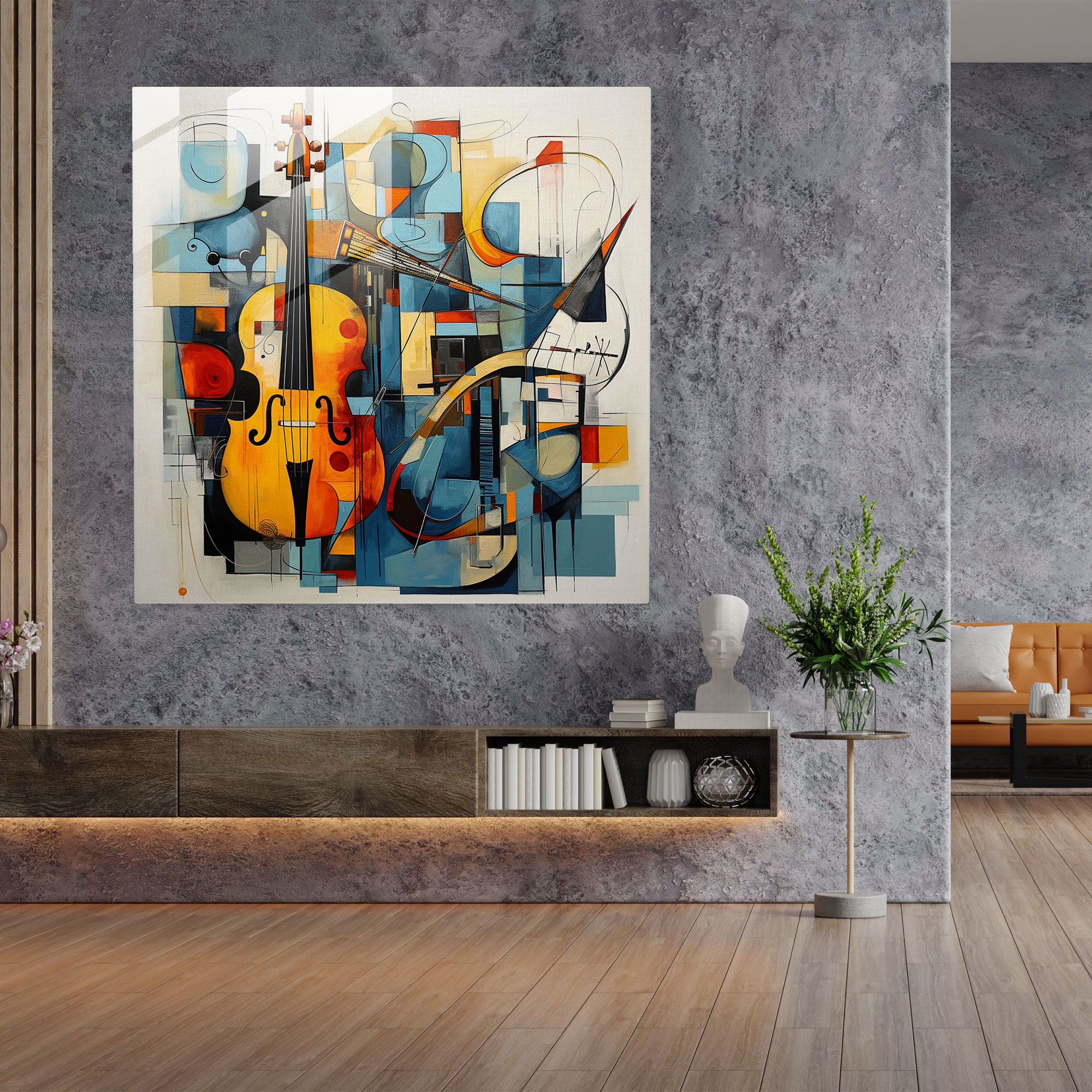 Symphonic Fragments Glass Print - Abstract Wall Decoration