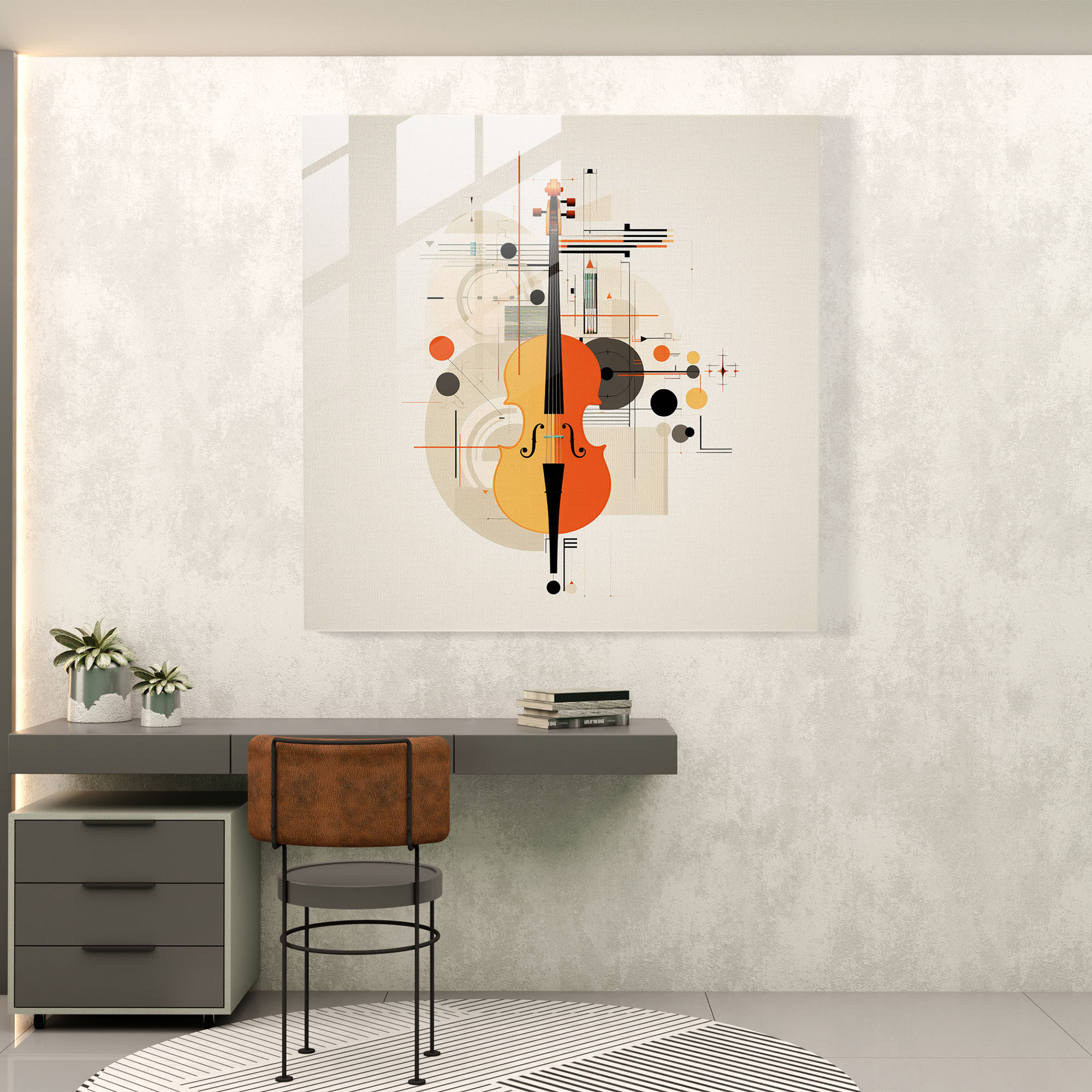 Harmonic Geometry Glass Print - Minimalistic Wall Decor