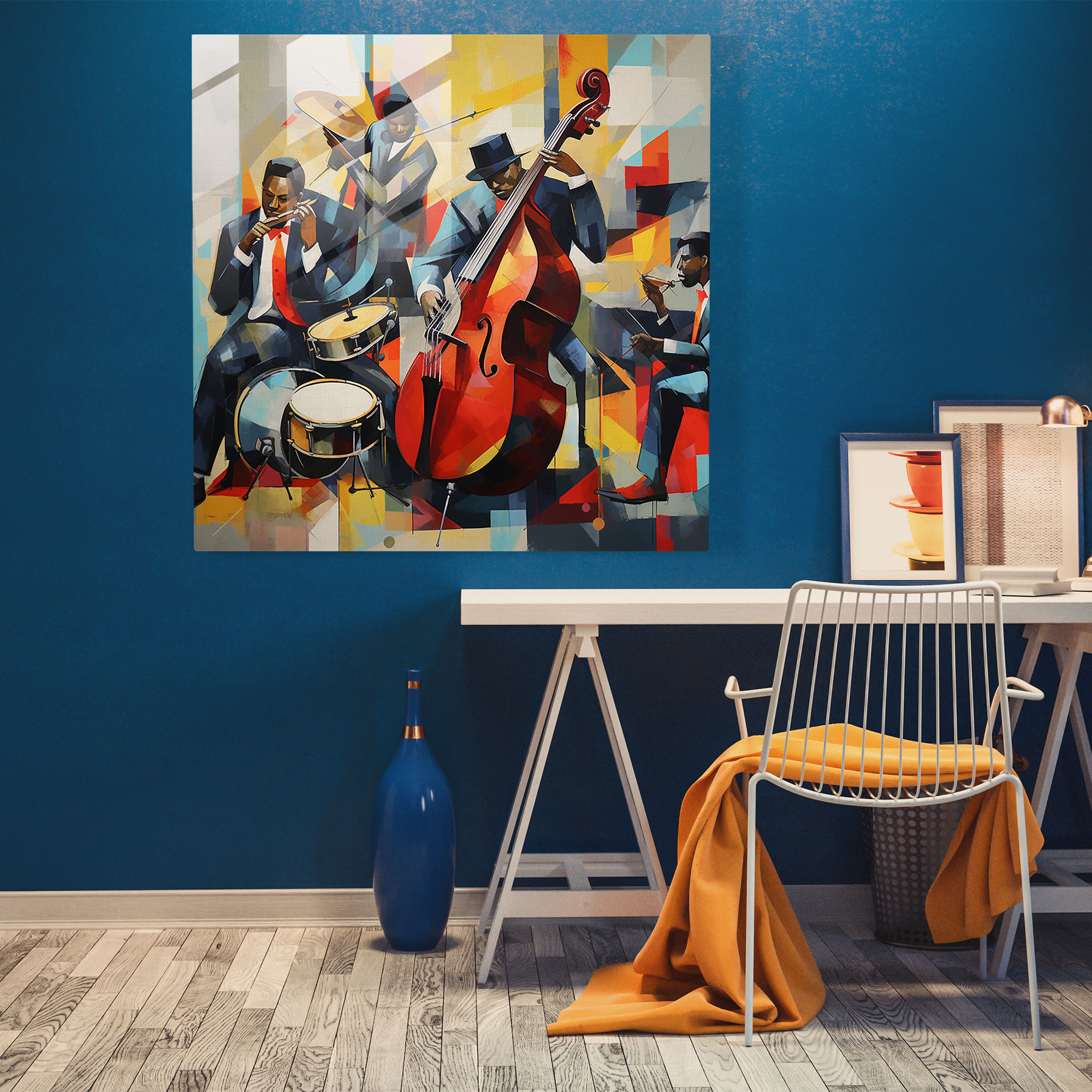 Glasbild Harmonie im Rhythmus - Musikalisches Glaswandkunstwerk - Wohnkultur - Moderne Kunst