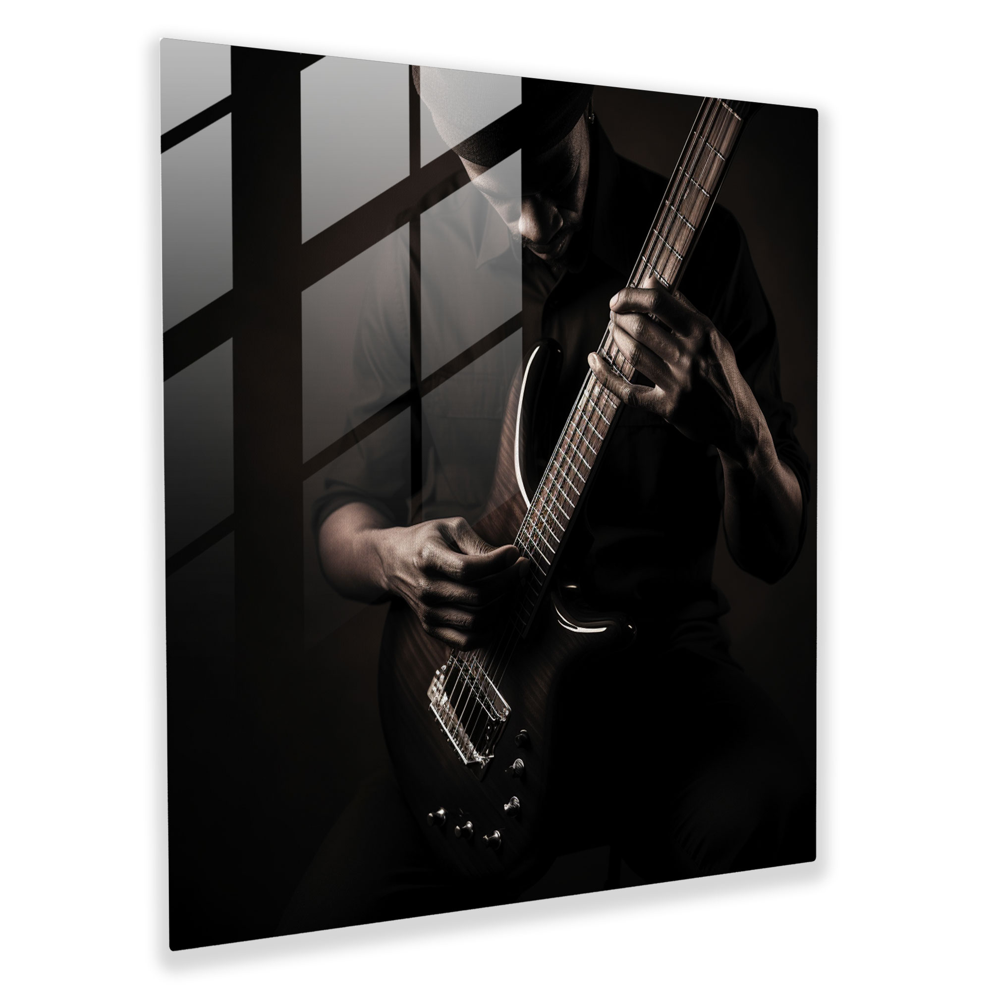 Harmonische Eleganz Glasbild - Minimalistische Glaswandkunst für die Wohnungsdekoration