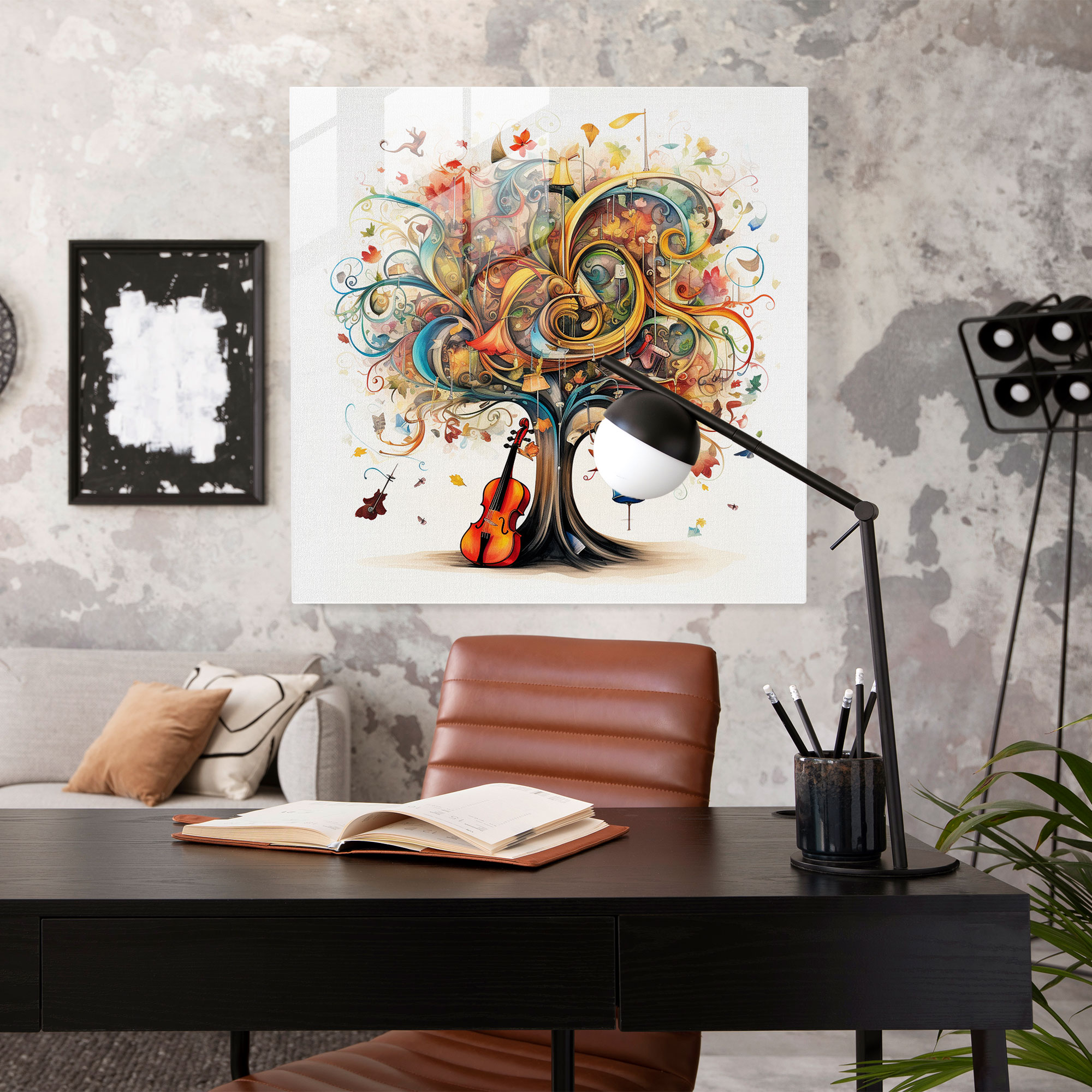 Melodic Haven Glass Print - Whimsical Glass Wall Art Home Decoration