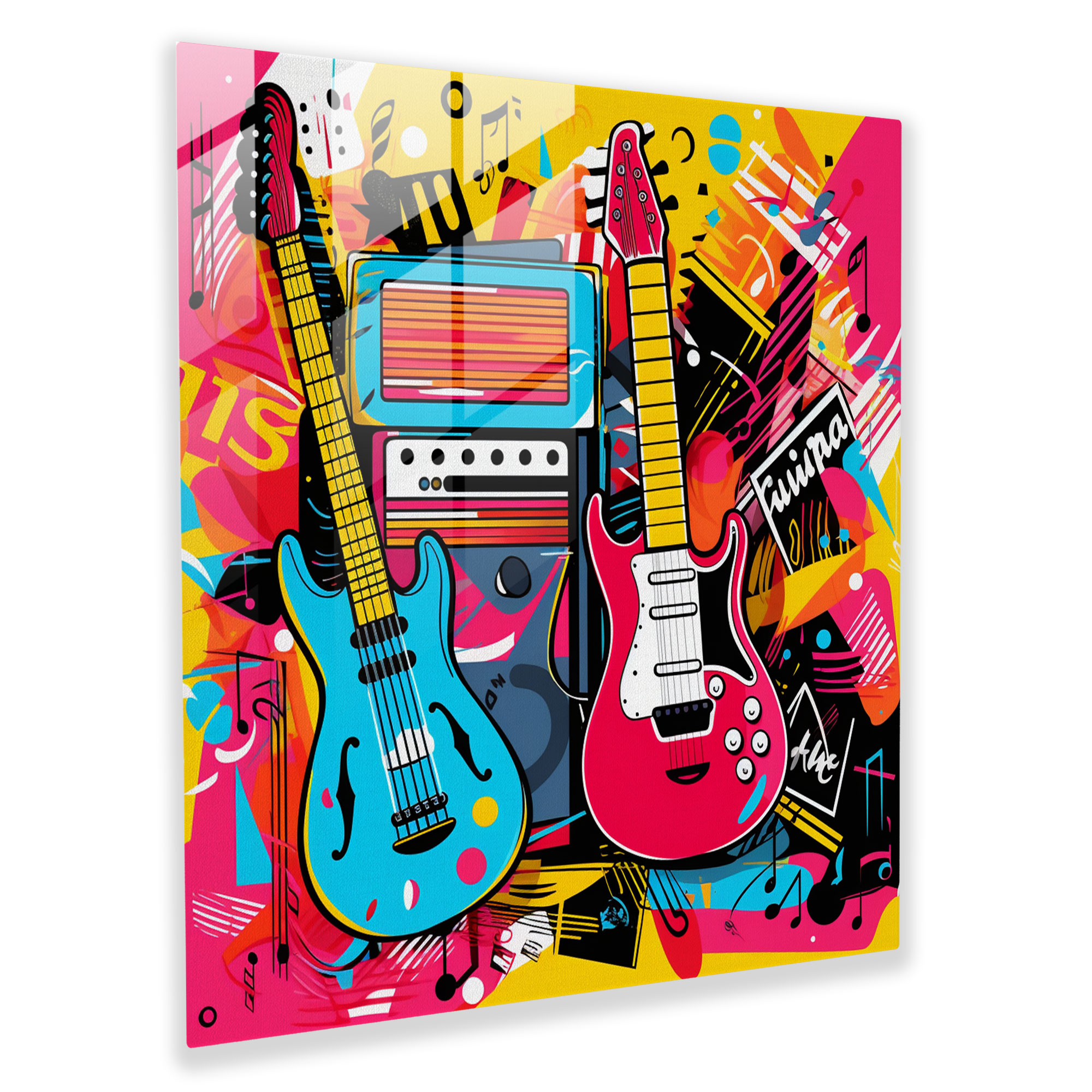 Rhythm Revival Glass Print - Retro Glass Wall Art Home Decoration
