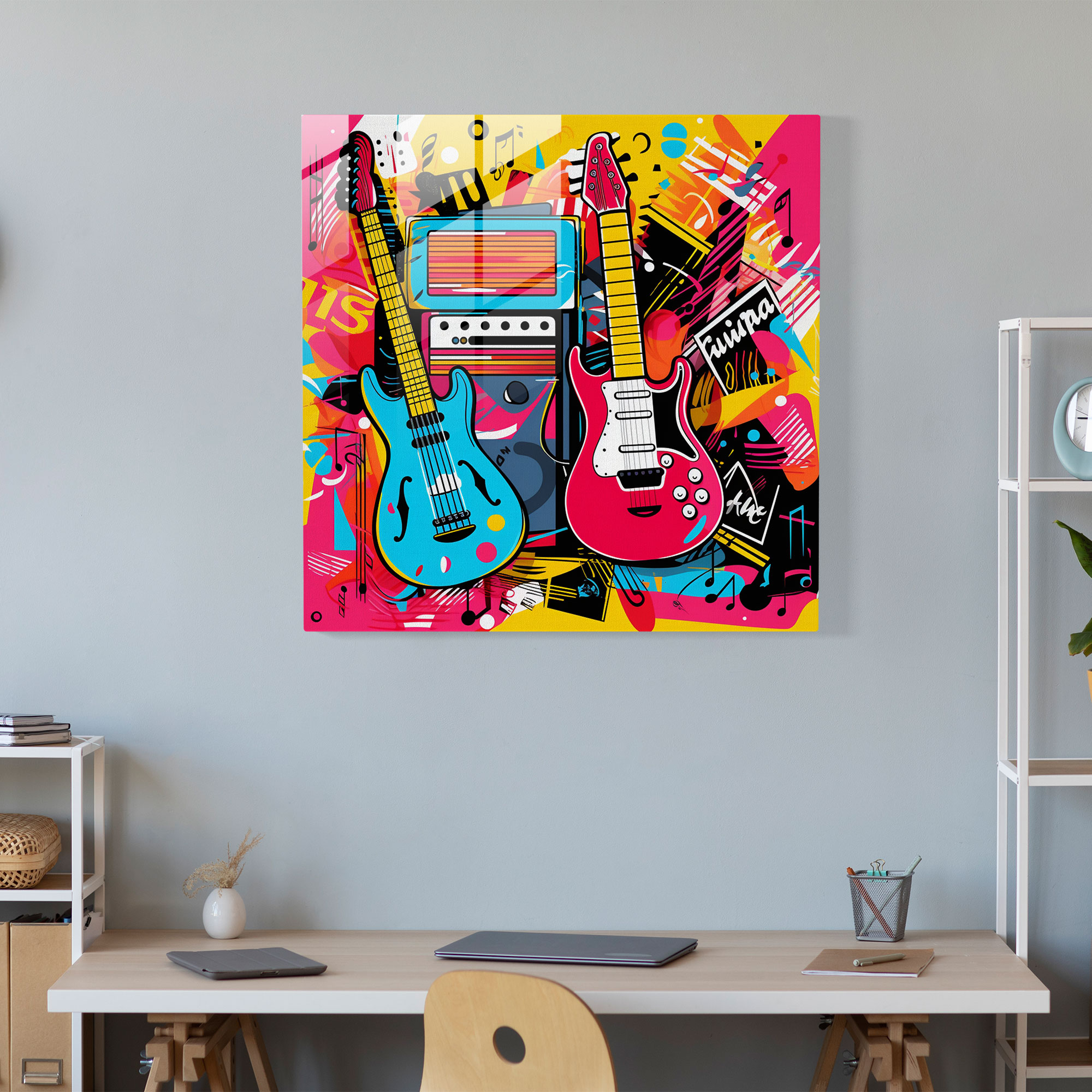 Rhythm Revival Glass Print - Retro Glass Wall Art Home Decoration