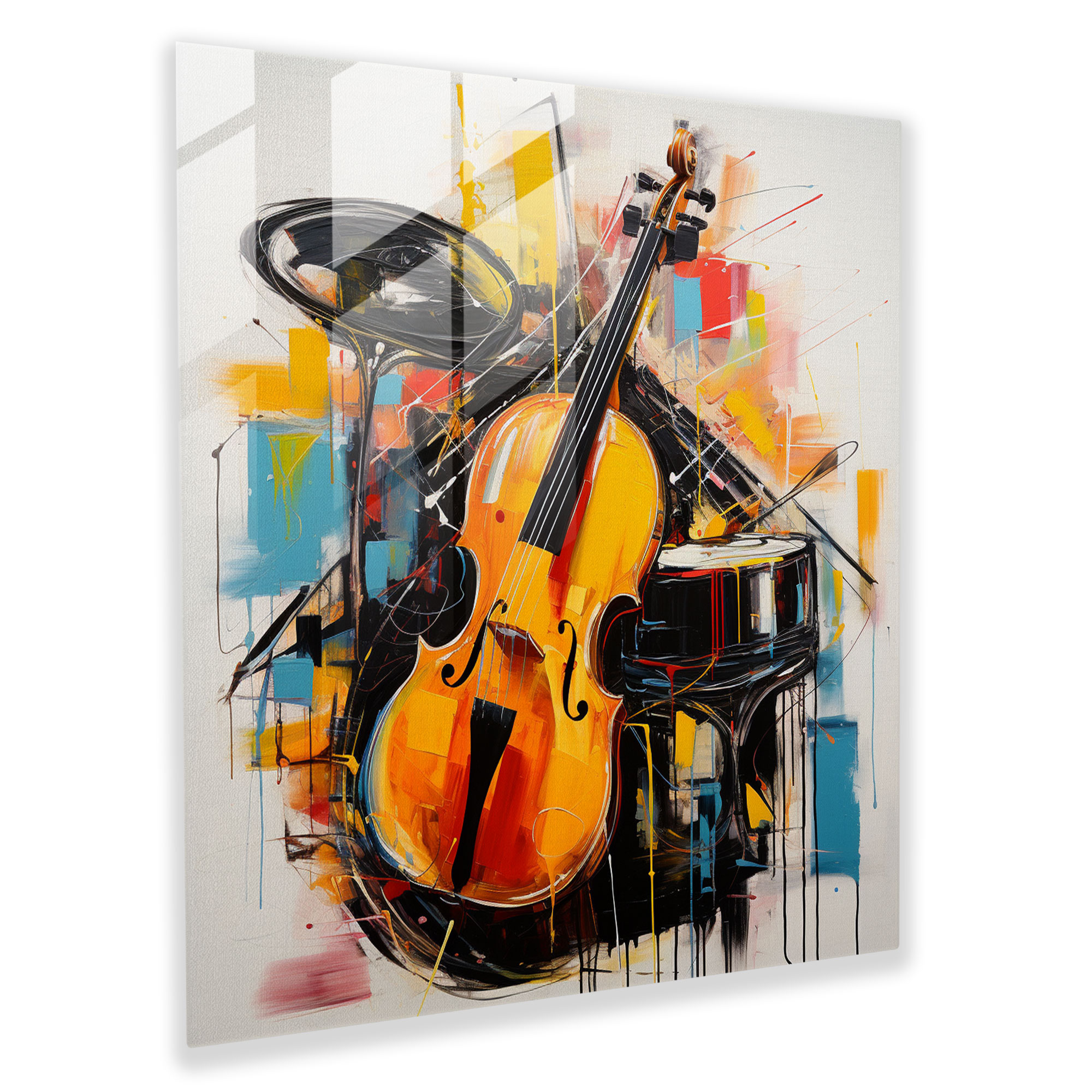 Melodic Fusion Glass Print - Abstract Glass Wall Art Home Decoration
