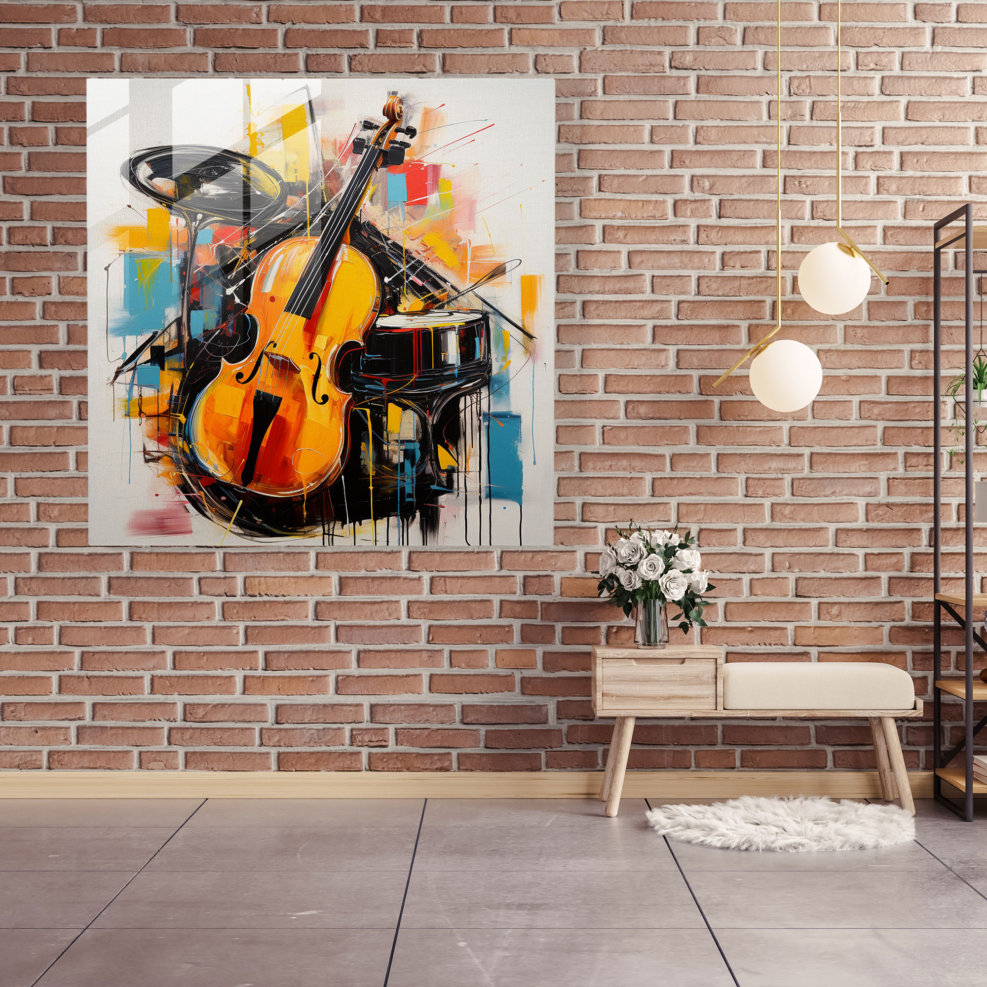 Melodic Fusion Glass Print - Abstract Glass Wall Art Home Decoration