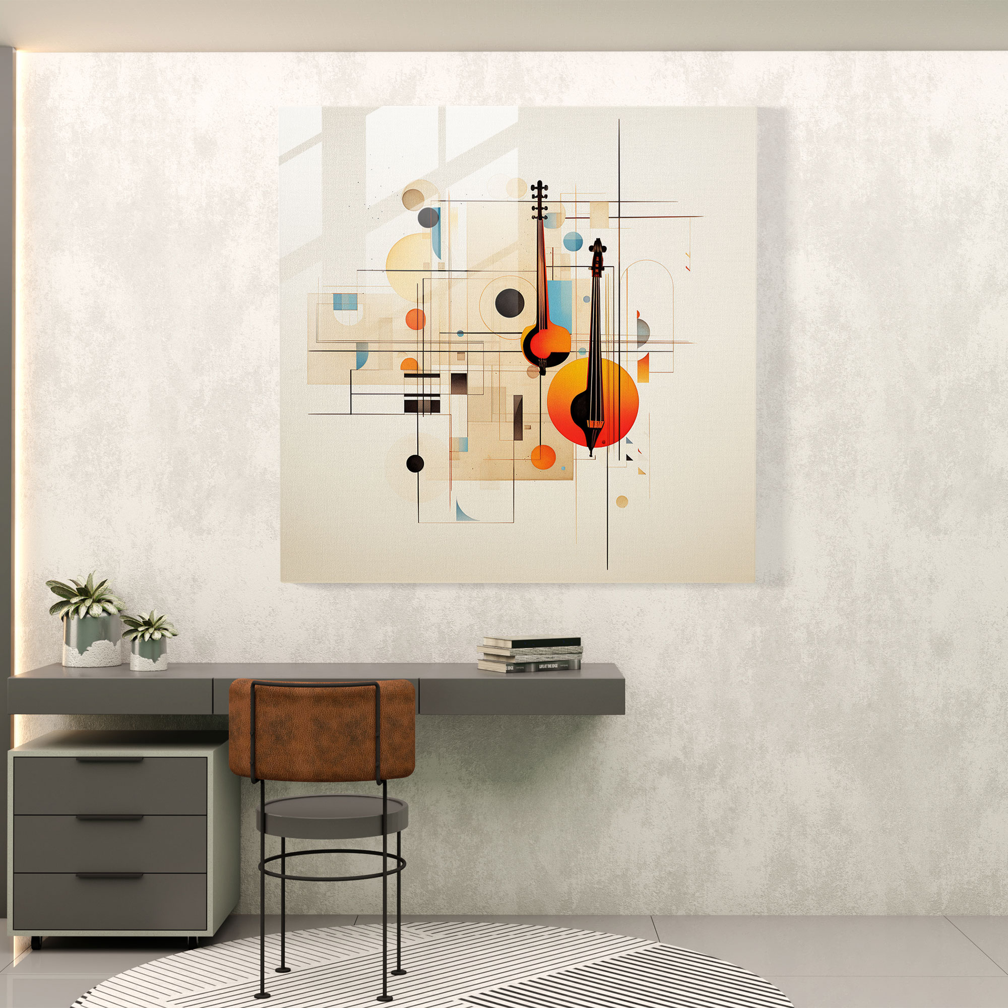 Harmony of Music Glass Print