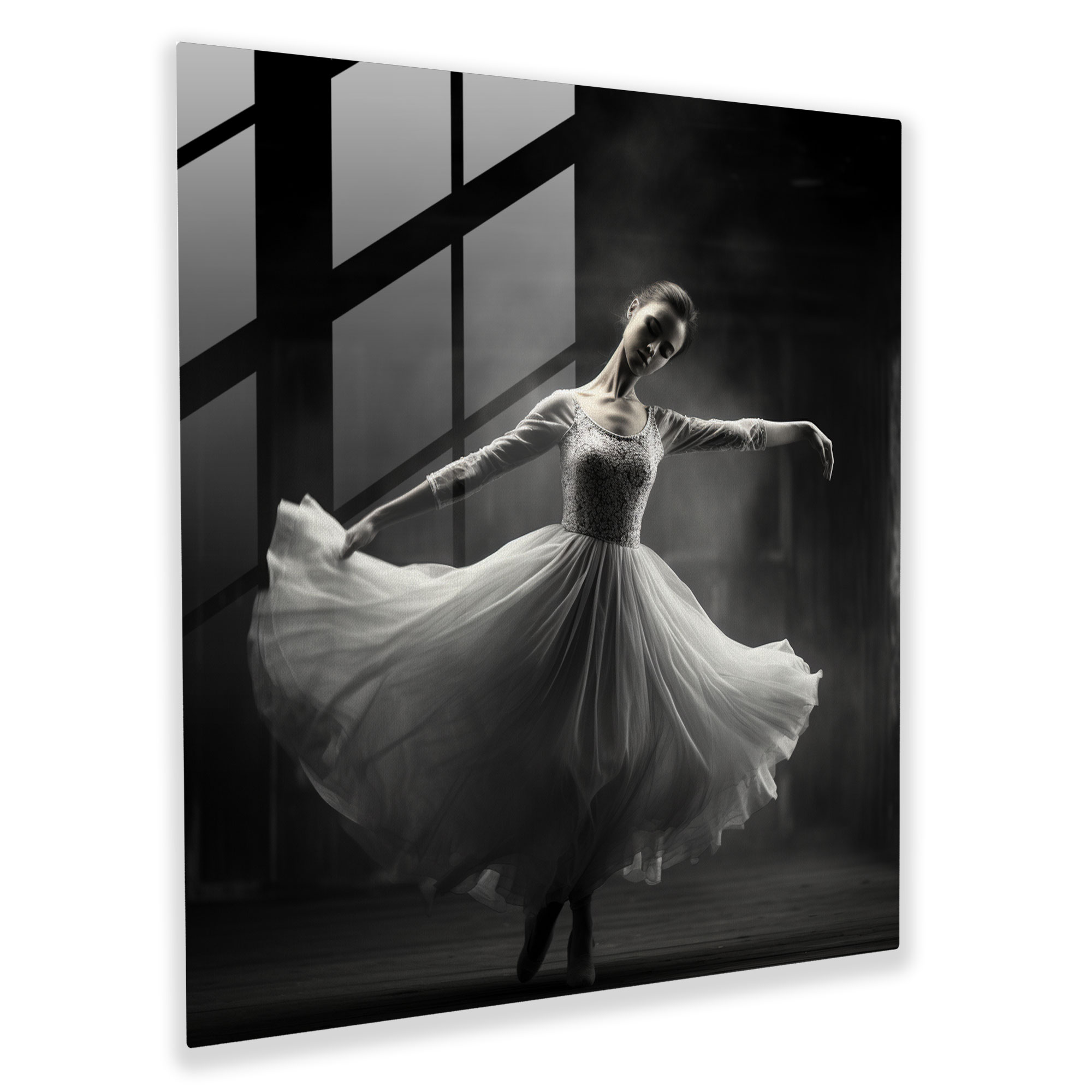 Graceful Ballet Glass Print Wall Decoration - Modern Artwork