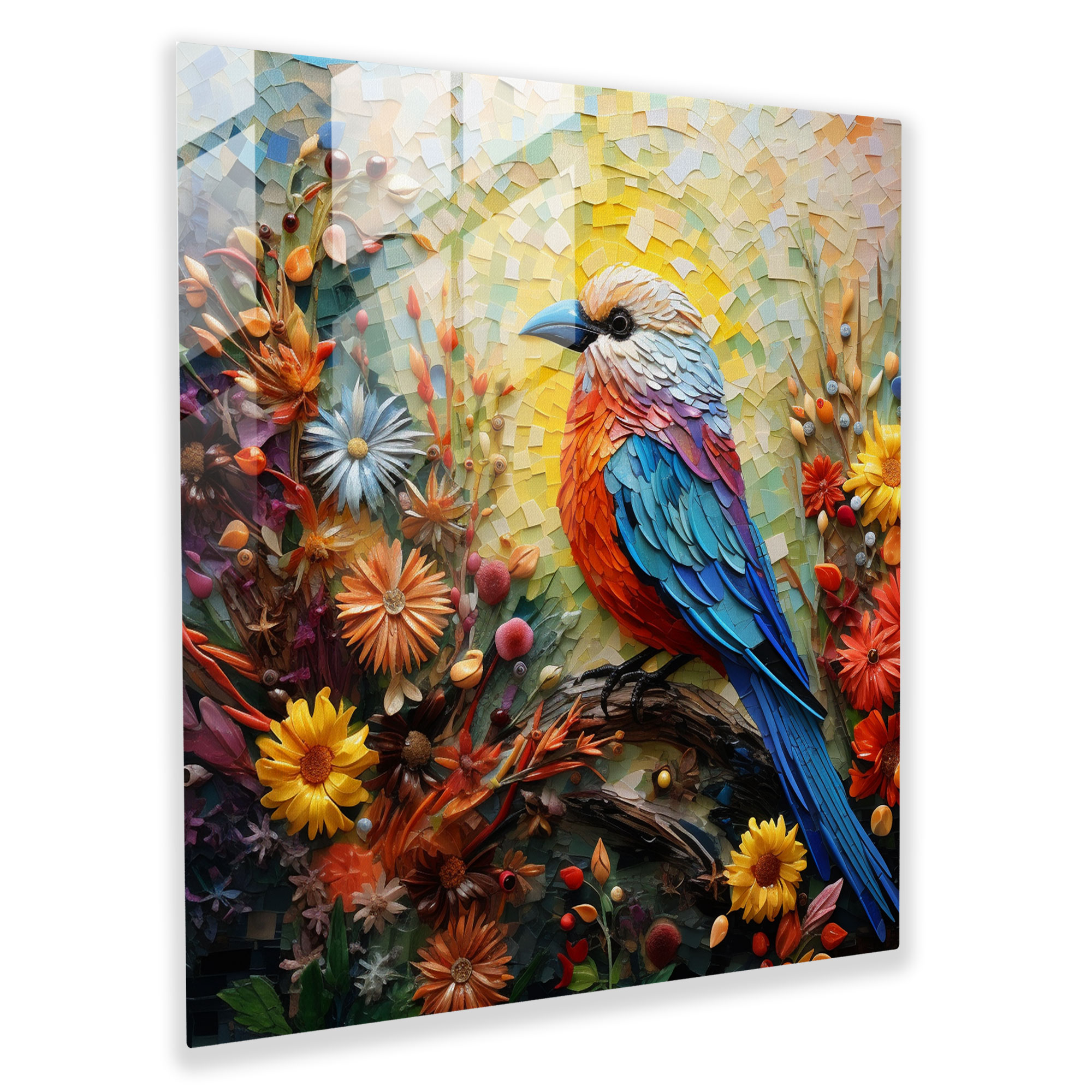 Vibrant Nature Mosaic Glass Wall Art - Home Decoration