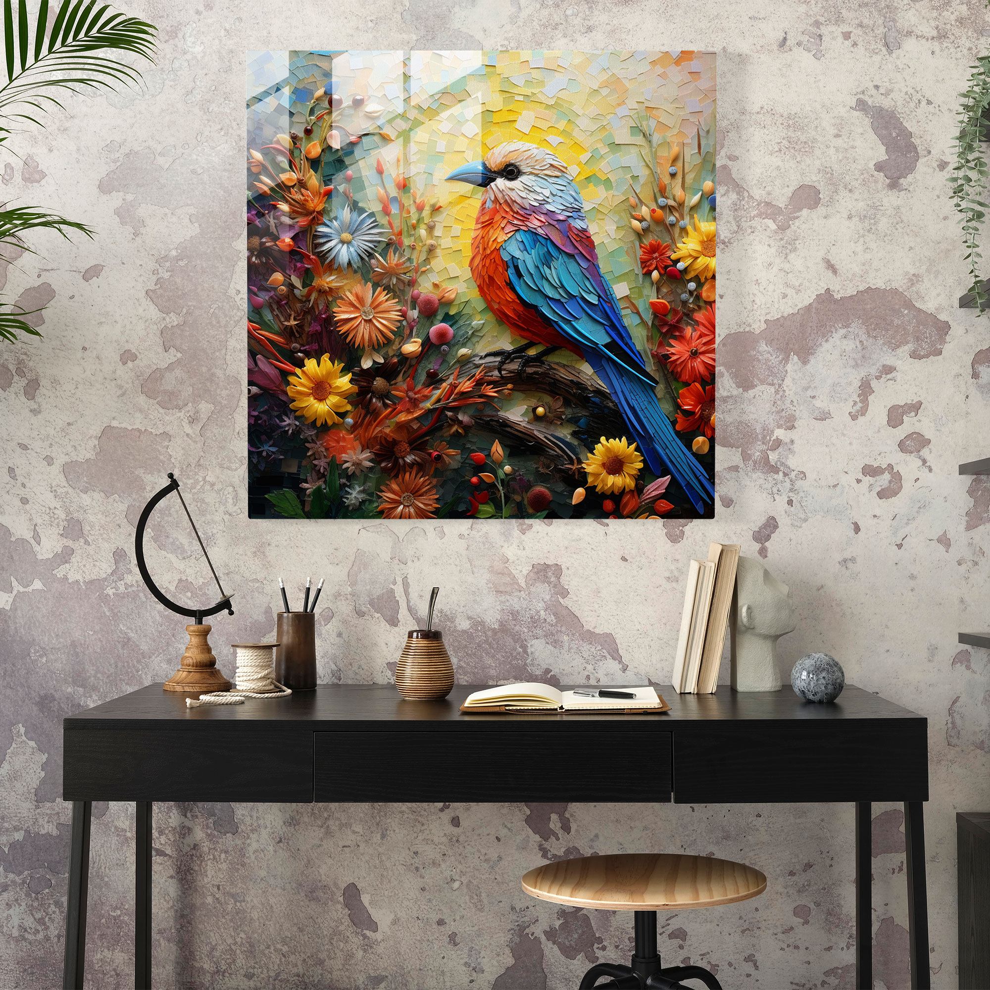 Vibrant Nature Mosaic Glass Wall Art - Home Decoration