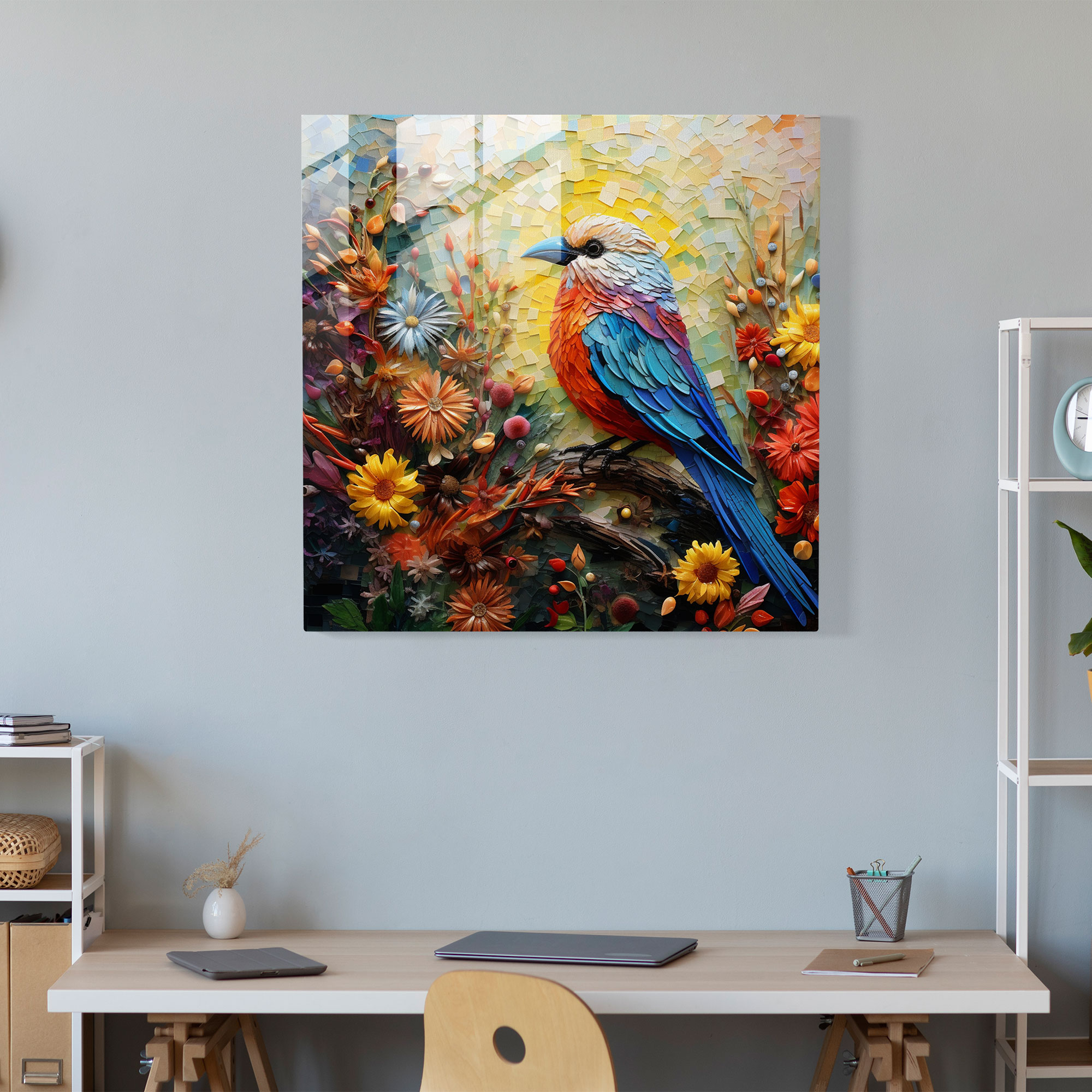 Vibrant Nature Mosaic Glass Wall Art - Home Decoration