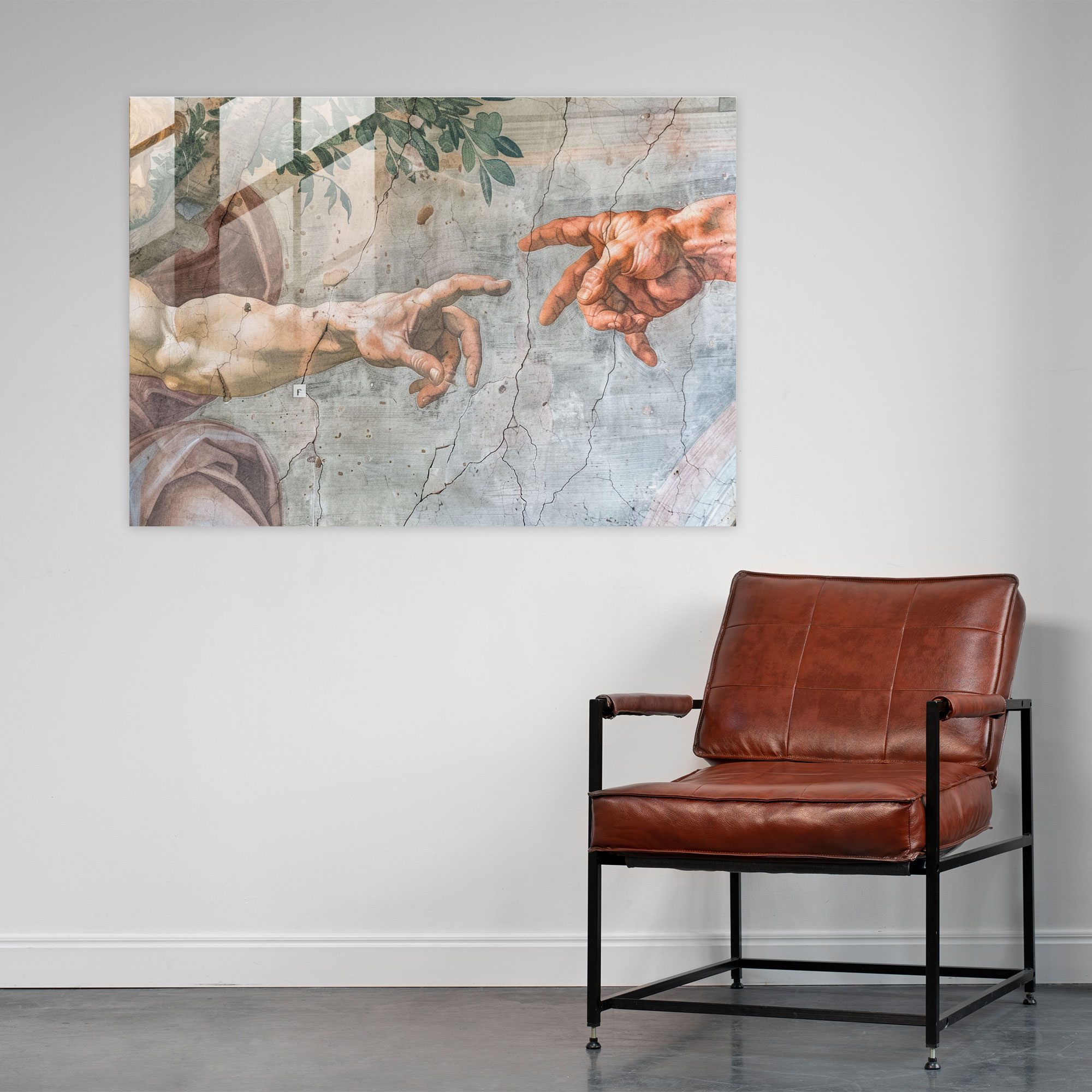 Michelangelo Home Decoration: Sistine Chapel Ceiling - Michelangelo, Wall Decoration, Michelangelo, Glass Print