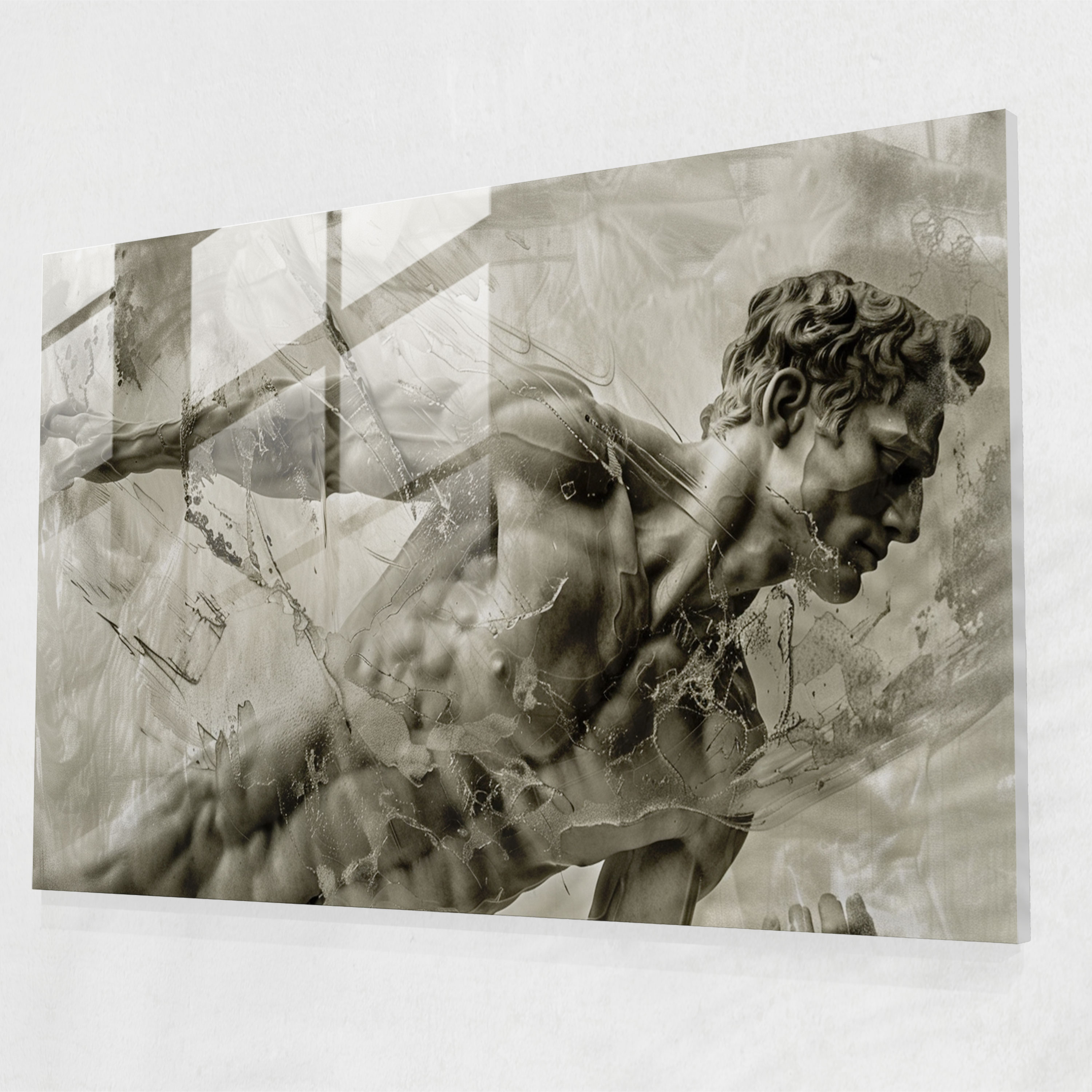 Michelangelo Glass Print: Sculptural Beauty - Michelangelo, Michelangelo, High Quality, Glass Art