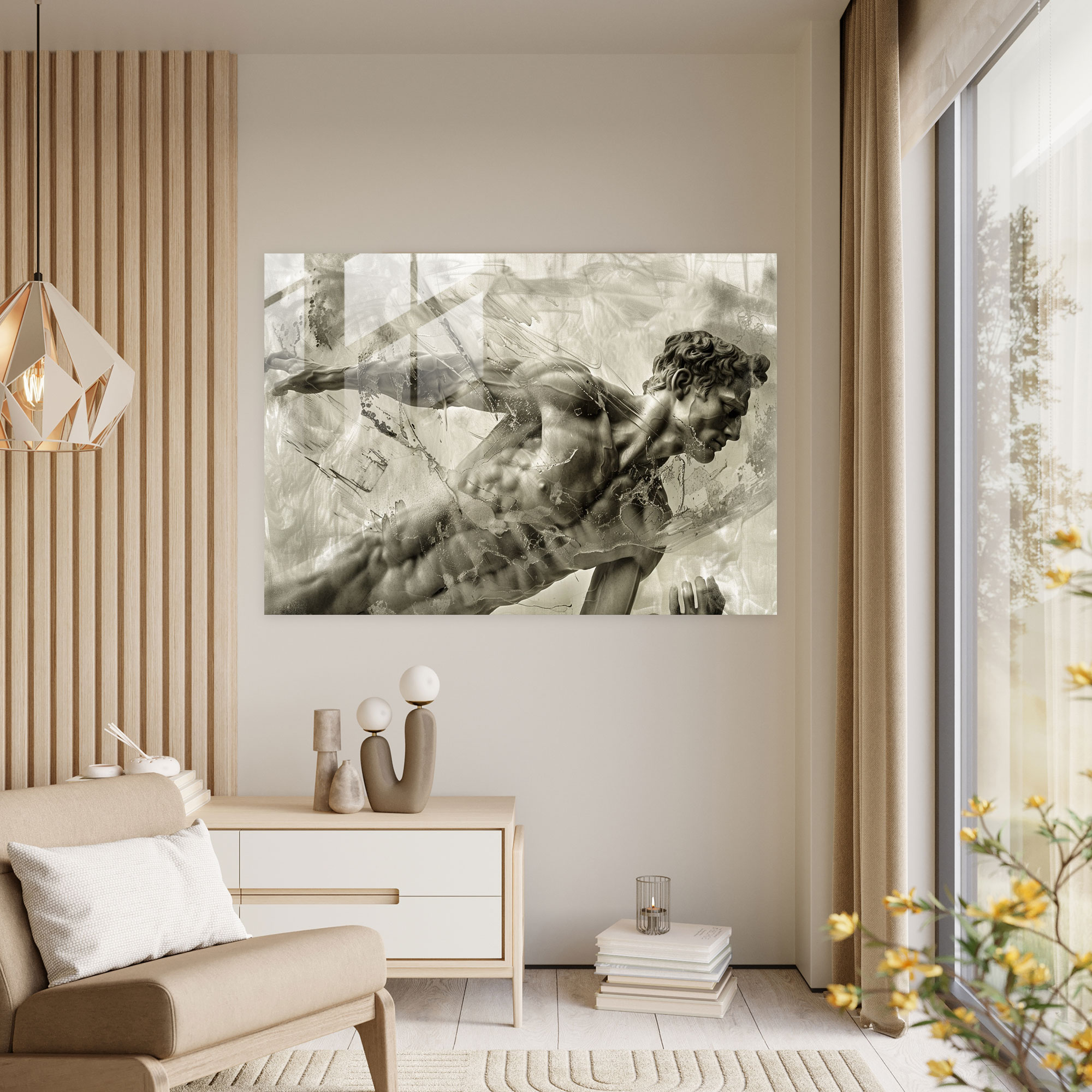 Michelangelo Glass Print: Sculptural Beauty - Michelangelo, Michelangelo, High Quality, Glass Art