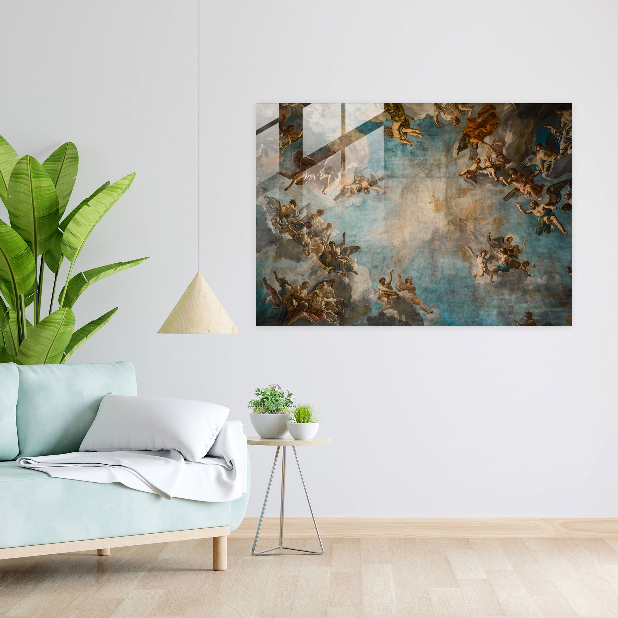Michelangelo Glass Print Modern Art - Michelangelo, Wall Decoration, Glass Art, Modern Art