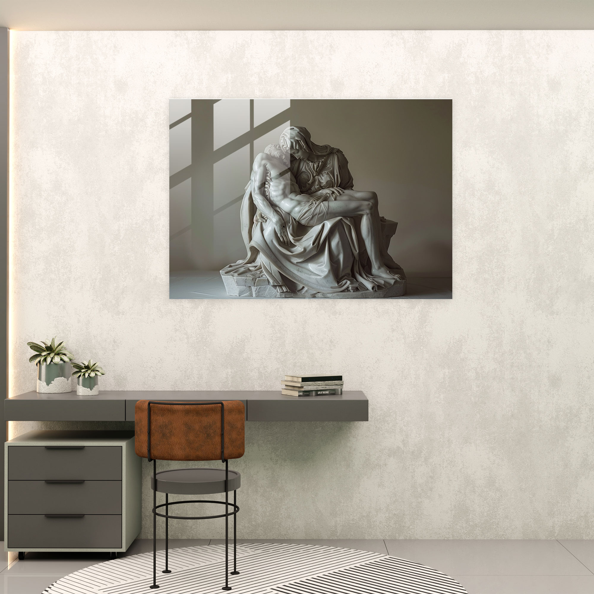 Michelangelo Glass Print Wall Decoration - Michelangelo, Michelangelo, Modern Art, Glass Art