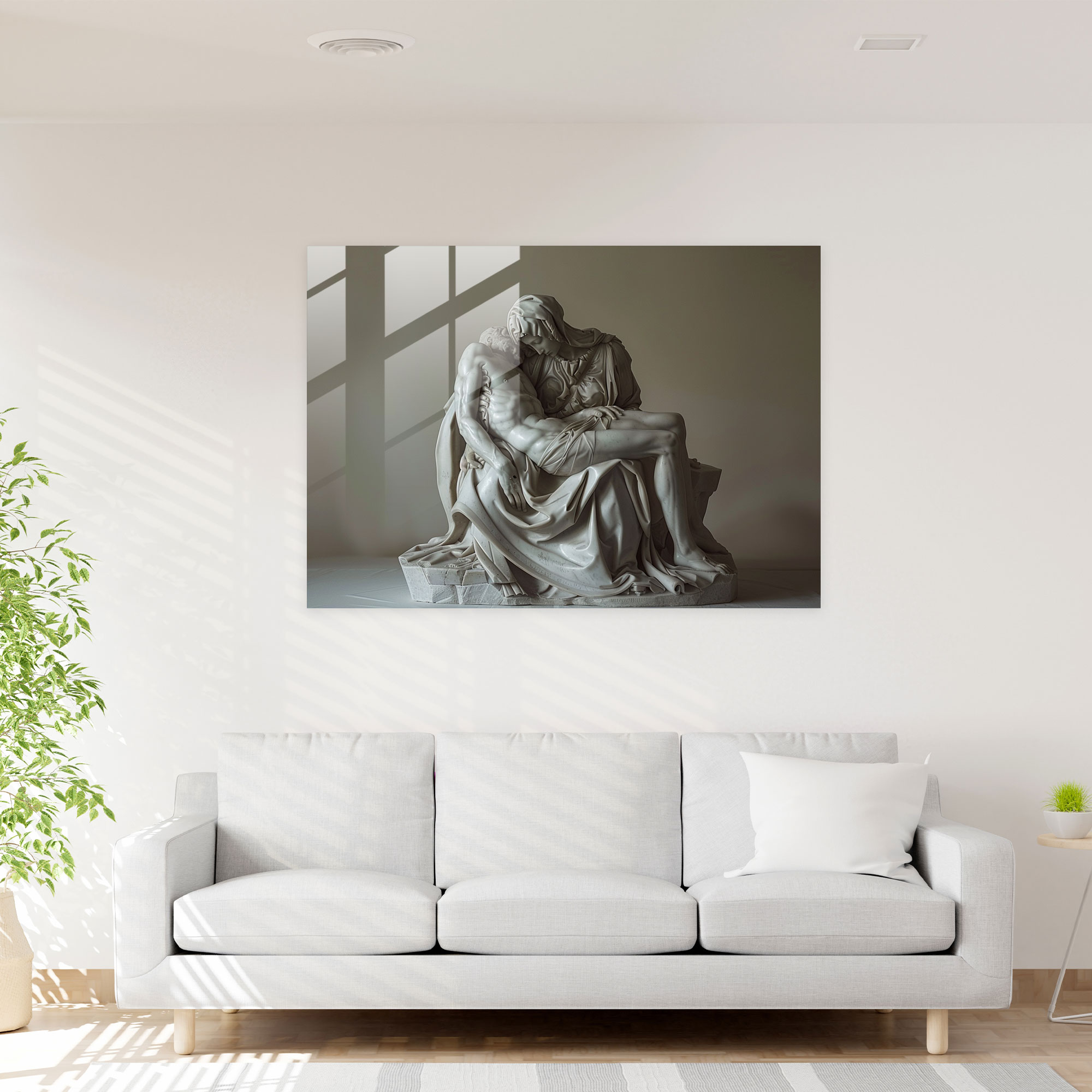 Michelangelo Glass Print Wall Decoration - Michelangelo, Michelangelo, Modern Art, Glass Art