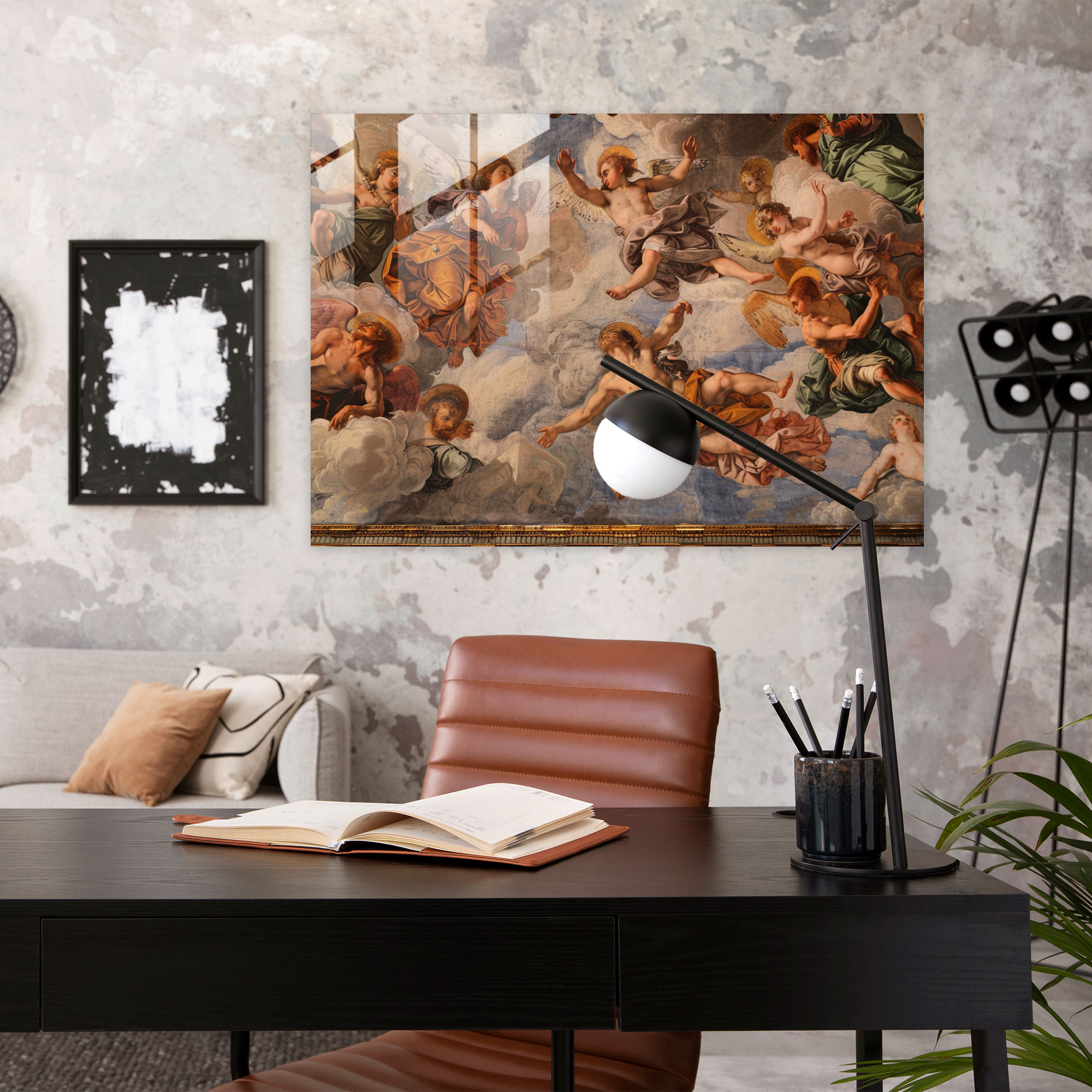 Michelangelo Glass Wall Art Modern Art - Michelangelo, Glass Art, Modern Art, Home Decoration
