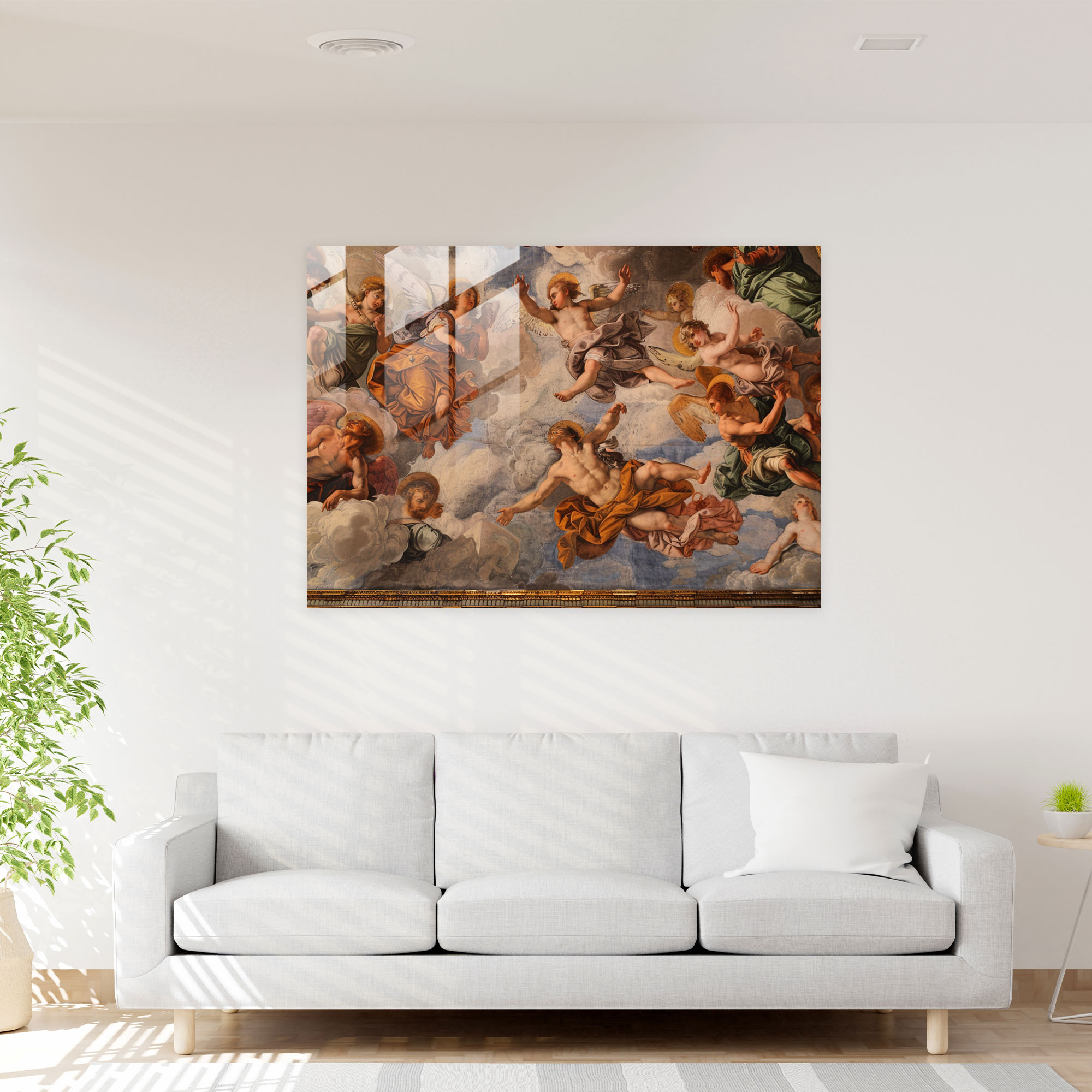 Michelangelo Glass Wall Art Modern Art - Michelangelo, Glass Art, Modern Art, Home Decoration