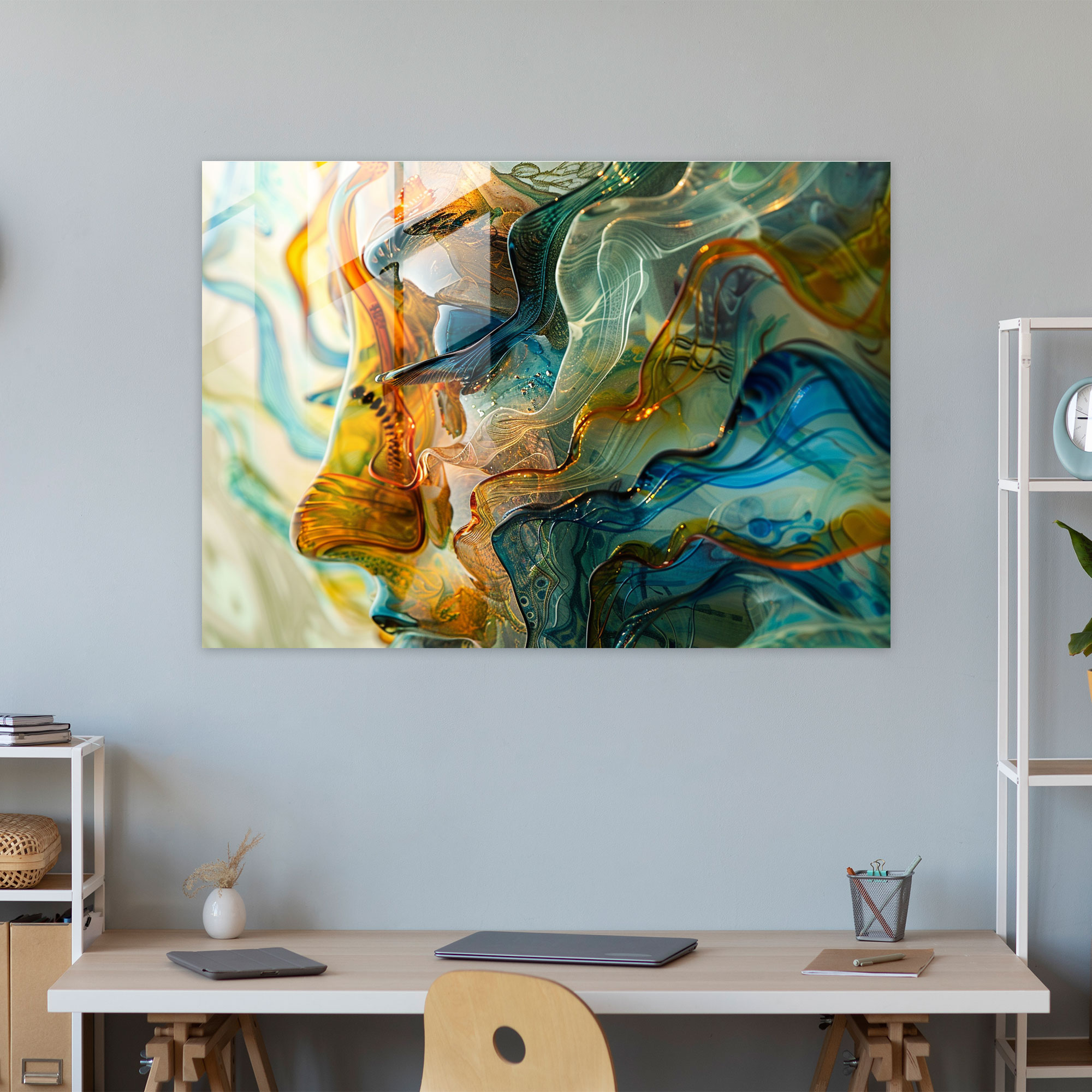 Modern Michelangelo Glass Art - Abstract Interpretation - Michelangelo, Modern Art, Home Decoration, Wall Decoration