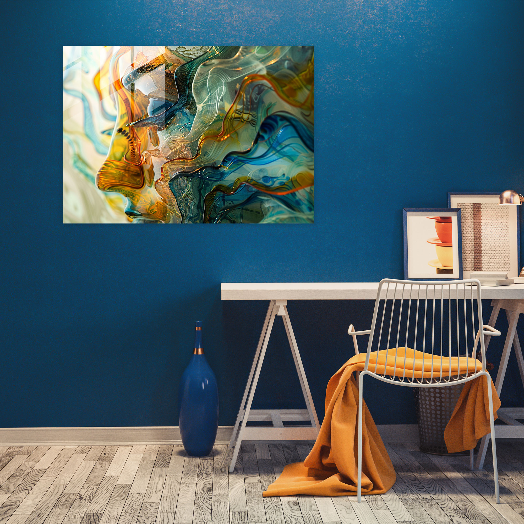 Modern Michelangelo Glass Art - Abstract Interpretation - Michelangelo, Modern Art, Home Decoration, Wall Decoration