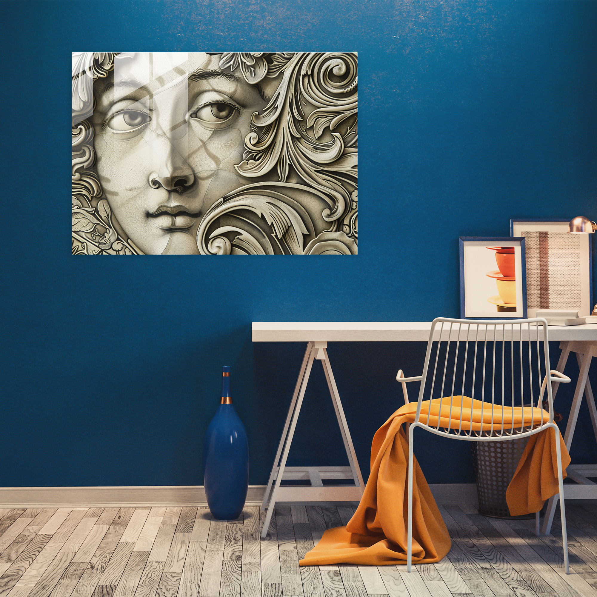 Michelangelo Glass Wall Art - Intricate Patterns - Michelangelo, Michelangelo, Home Decoration, Wall Decoration