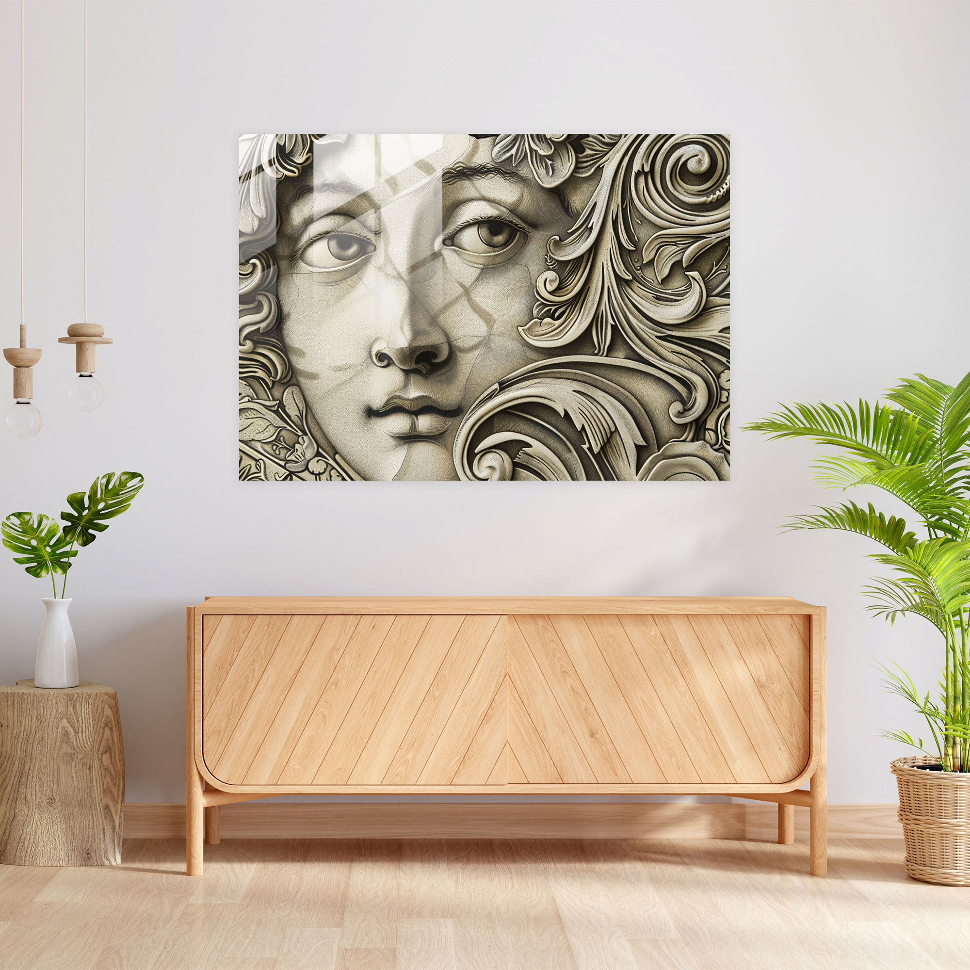 Michelangelo Glass Wall Art - Intricate Patterns - Michelangelo, Michelangelo, Home Decoration, Wall Decoration