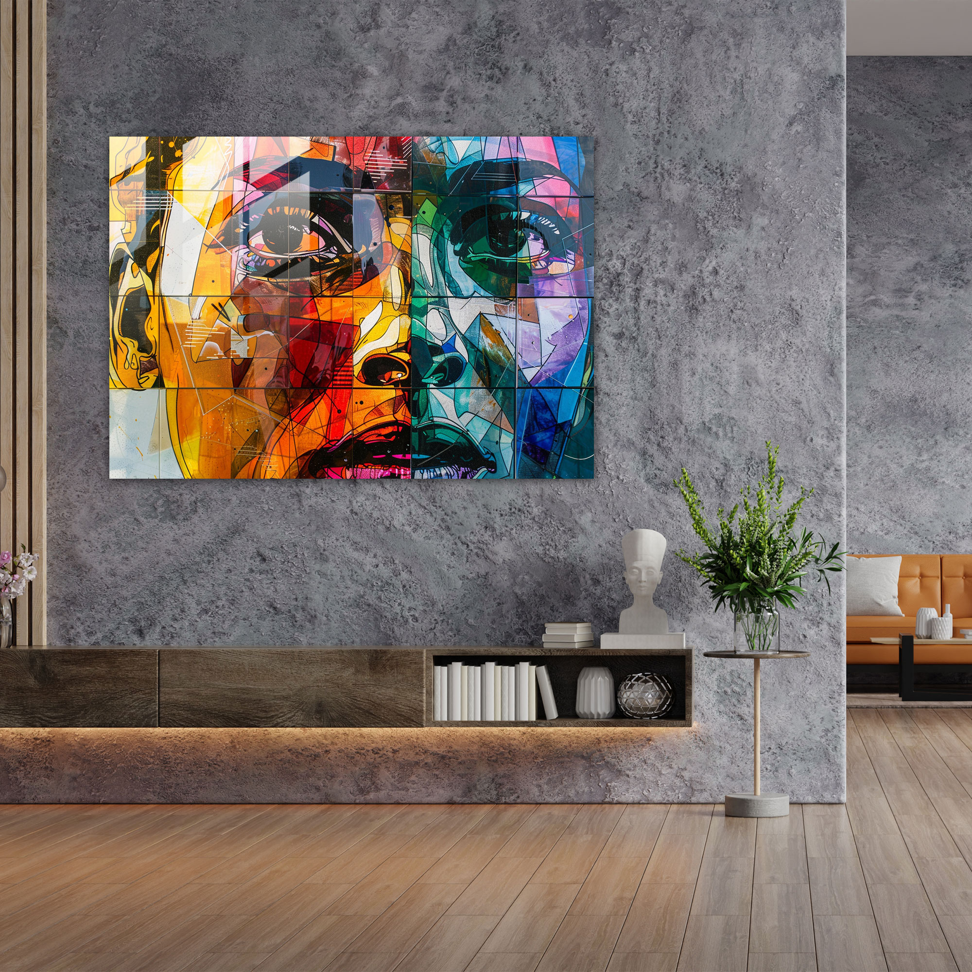 Michelangelo Glass Wall Art - Vibrant Colors - Michelangelo, Home Decoration, Michelangelo, Glass Art