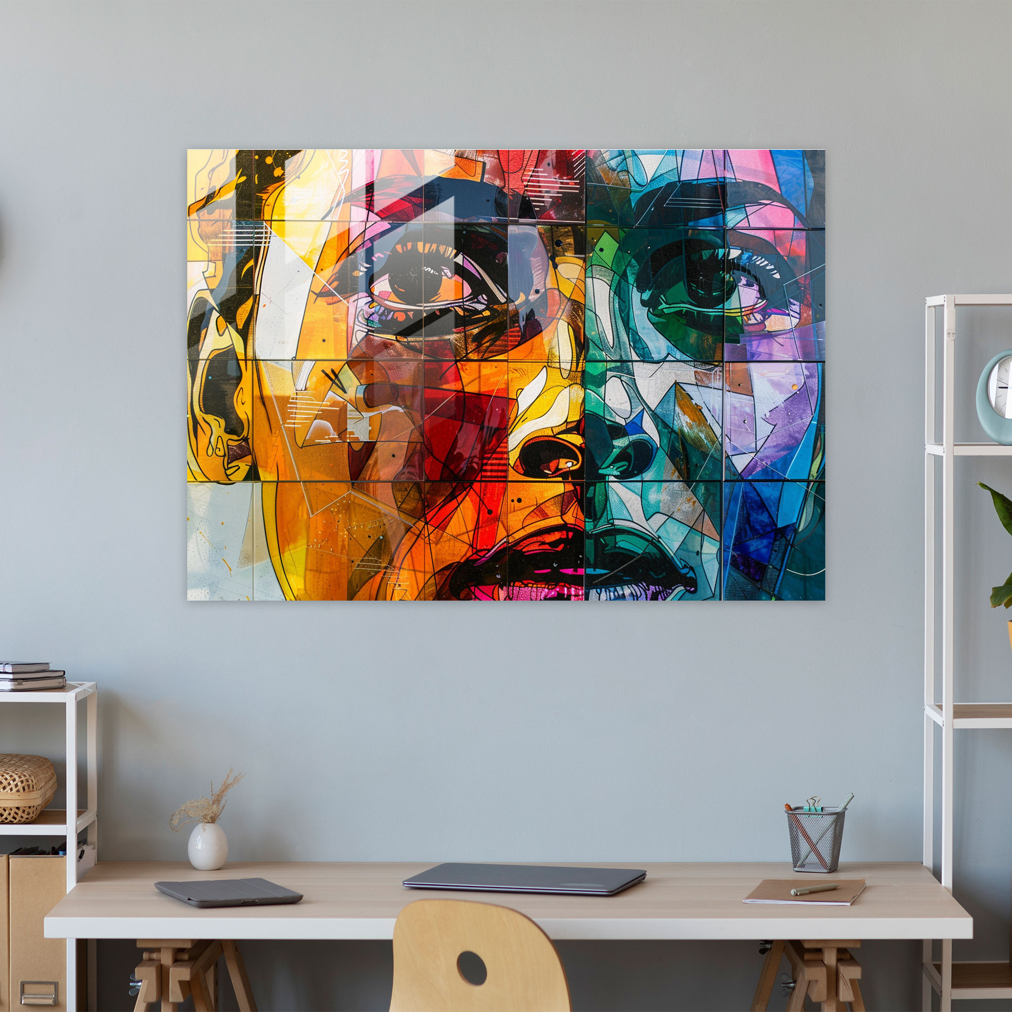 Michelangelo Glass Wall Art - Vibrant Colors - Michelangelo, Home Decoration, Michelangelo, Glass Art
