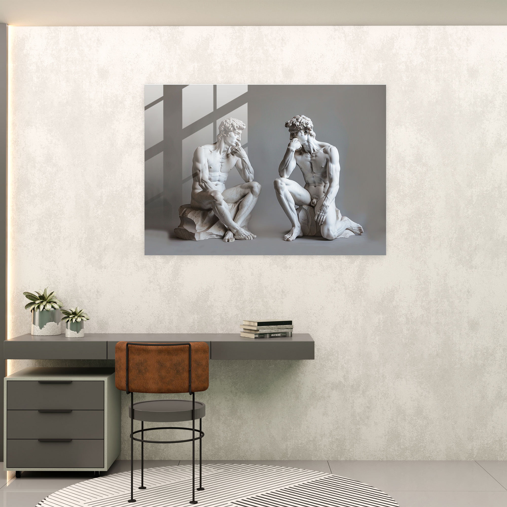 Creative Michelangelo Interpretation Home Decoration - Michelangelo, Home Decoration, Wall Decoration, Glass Print