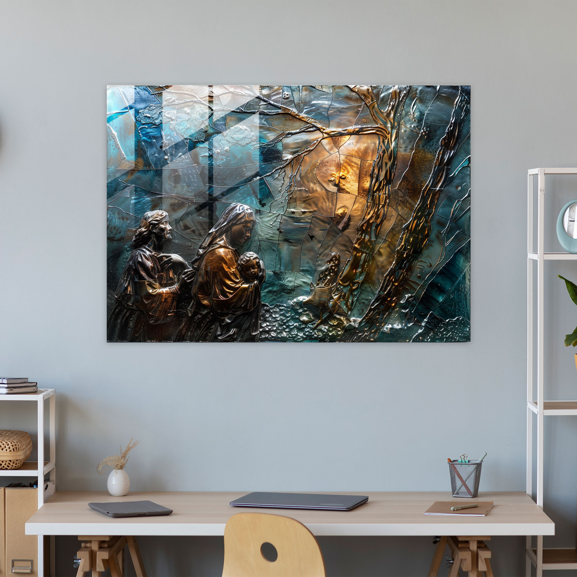 Michelangelo Biblical Majesty Glass Wall Art - Michelangelo, Glass Art, Modern Art, Home Decoration