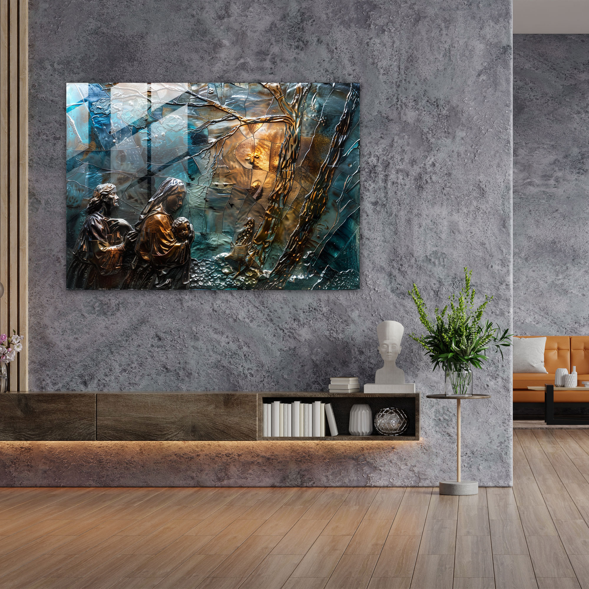Michelangelo Biblical Majesty Glass Wall Art - Michelangelo, Glass Art, Modern Art, Home Decoration