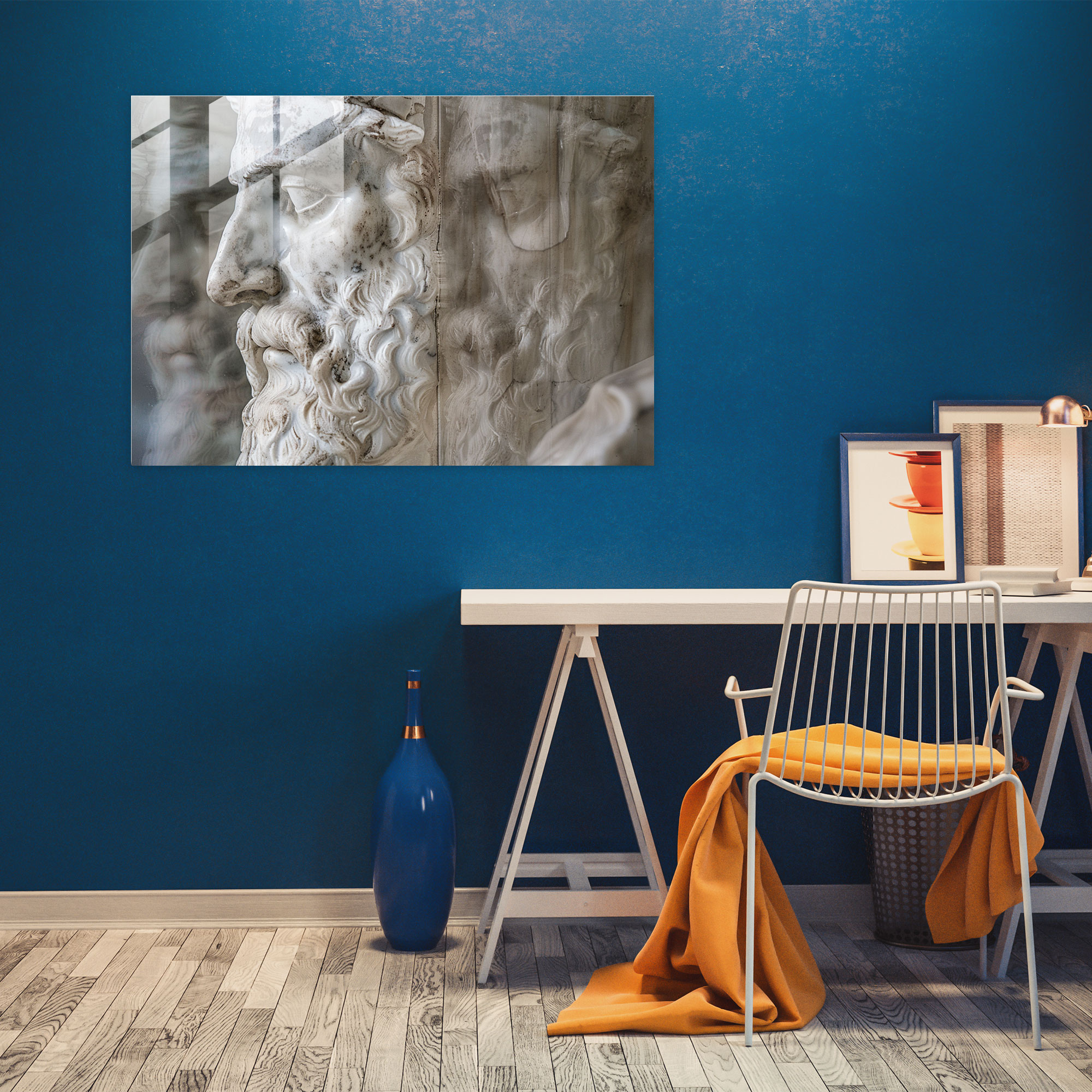 Michelangelo Classical Elegance Glass Print - Michelangelo, Wall Decoration, Modern Art, Home Decoration