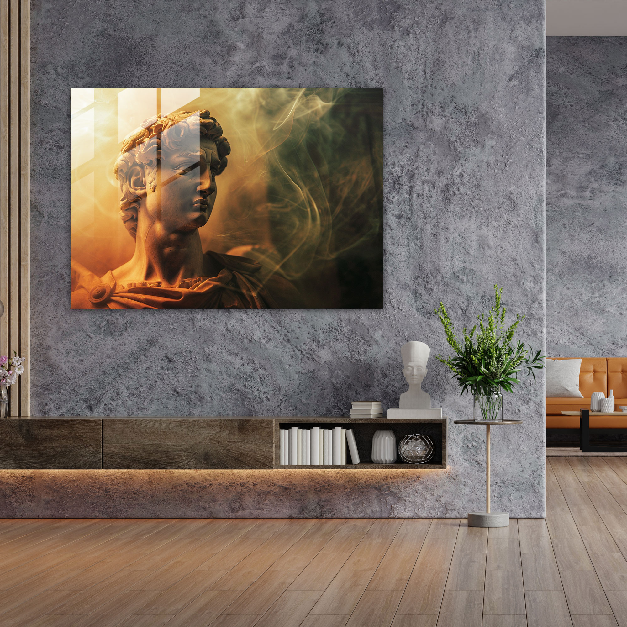 Michelangelo Glass Print: Statue Of David - Michelangelo, Glass Wall Art, Glass Art, Glass Print