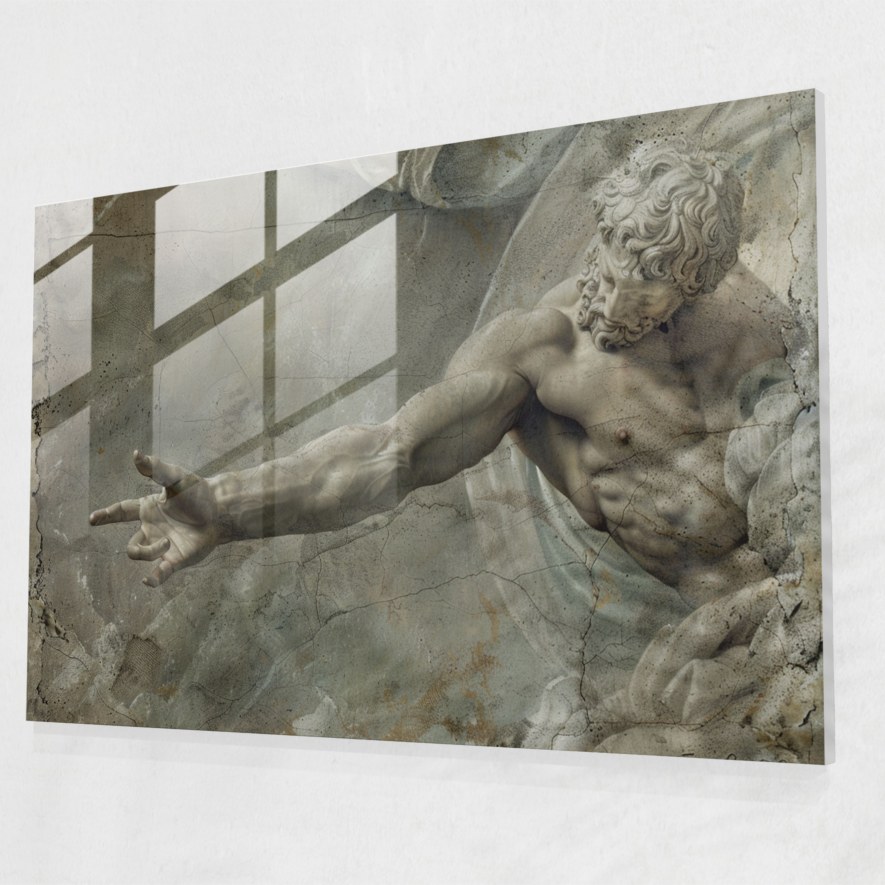 Michelangelo Glass Wall Art: Creation Of Adam - Michelangelo, Michelangelo, Glass Art, Glass Wall Art