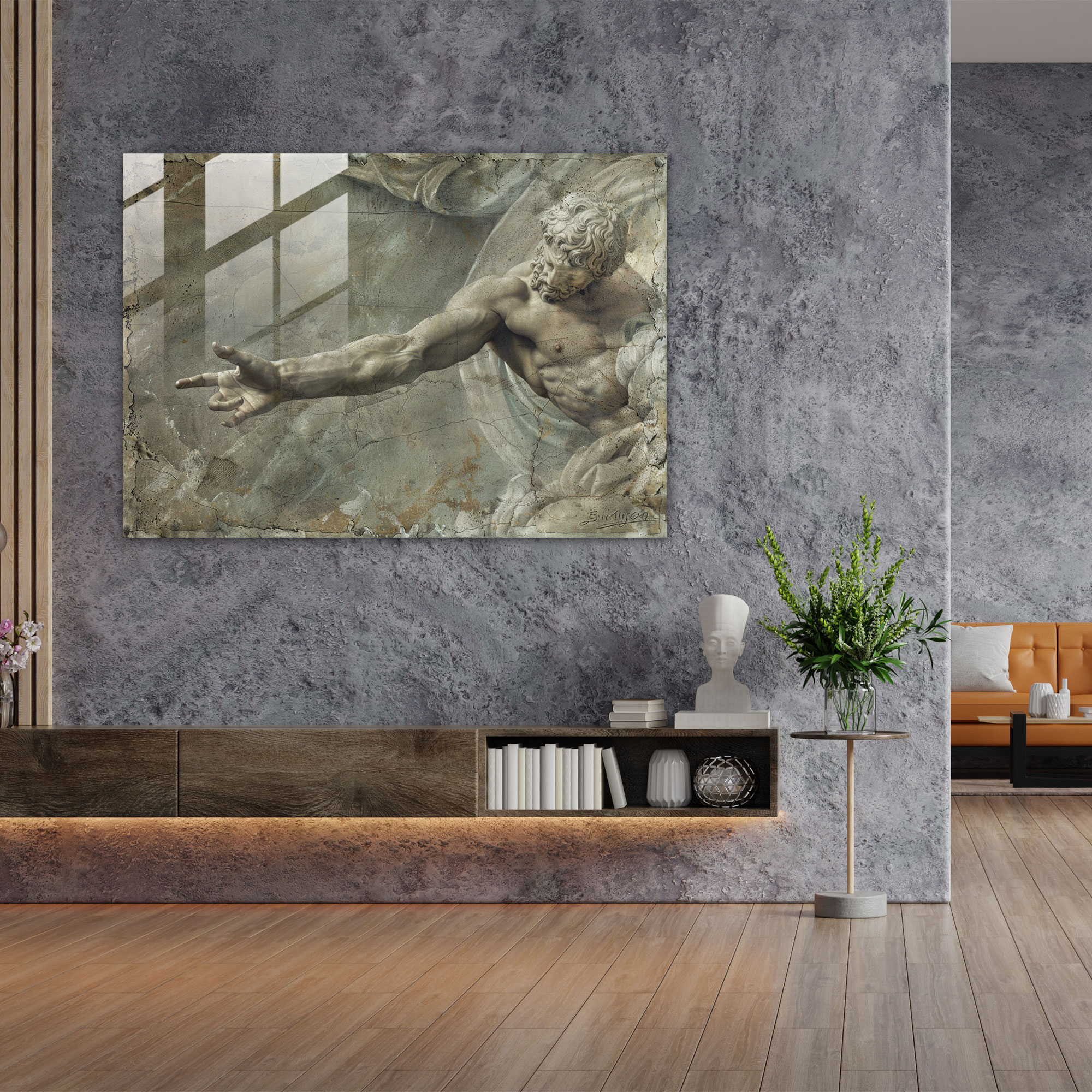 Michelangelo Glass Wall Art: Creation Of Adam - Michelangelo, Michelangelo, Glass Art, Glass Wall Art