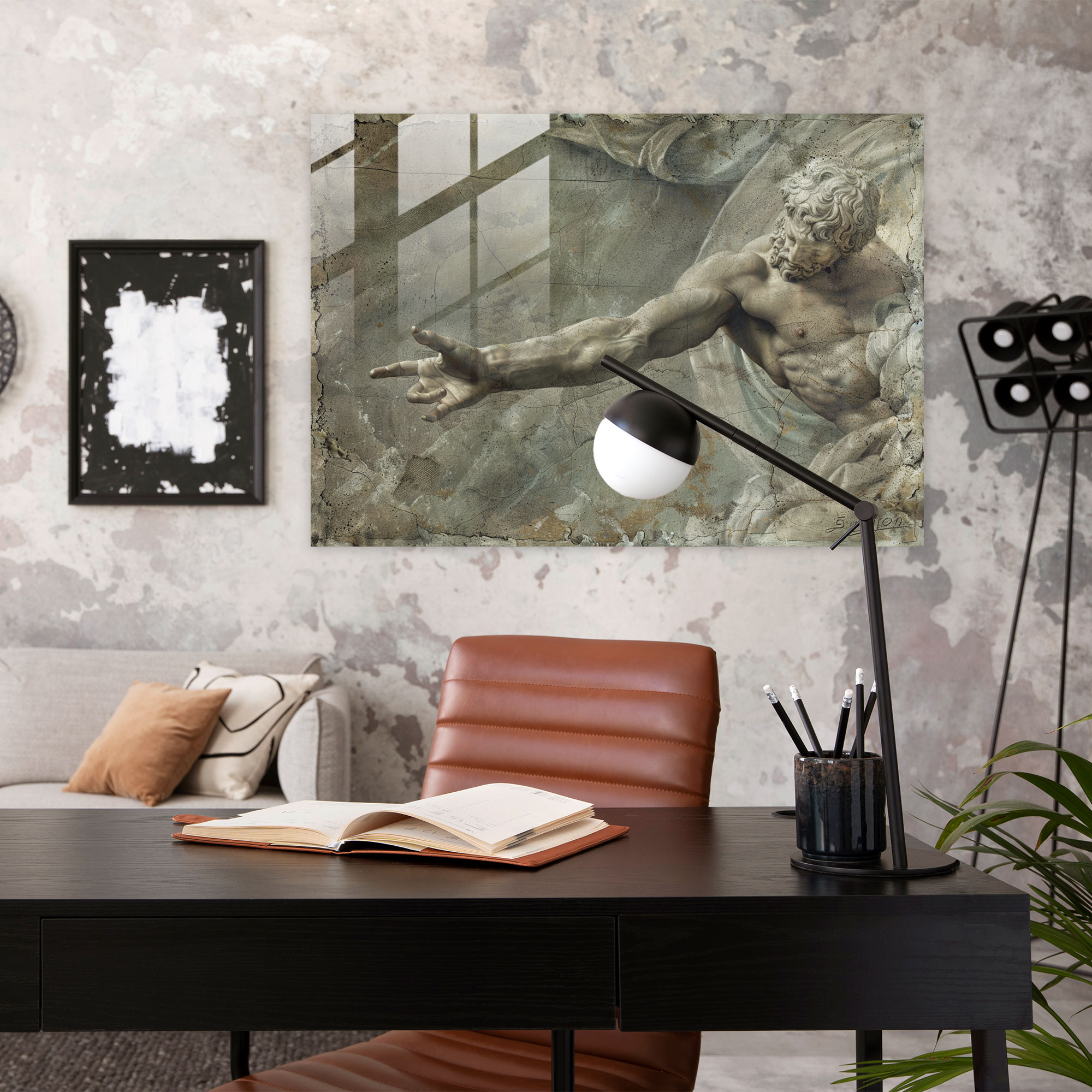 Michelangelo Glass Wall Art: Creation Of Adam - Michelangelo, Michelangelo, Glass Art, Glass Wall Art