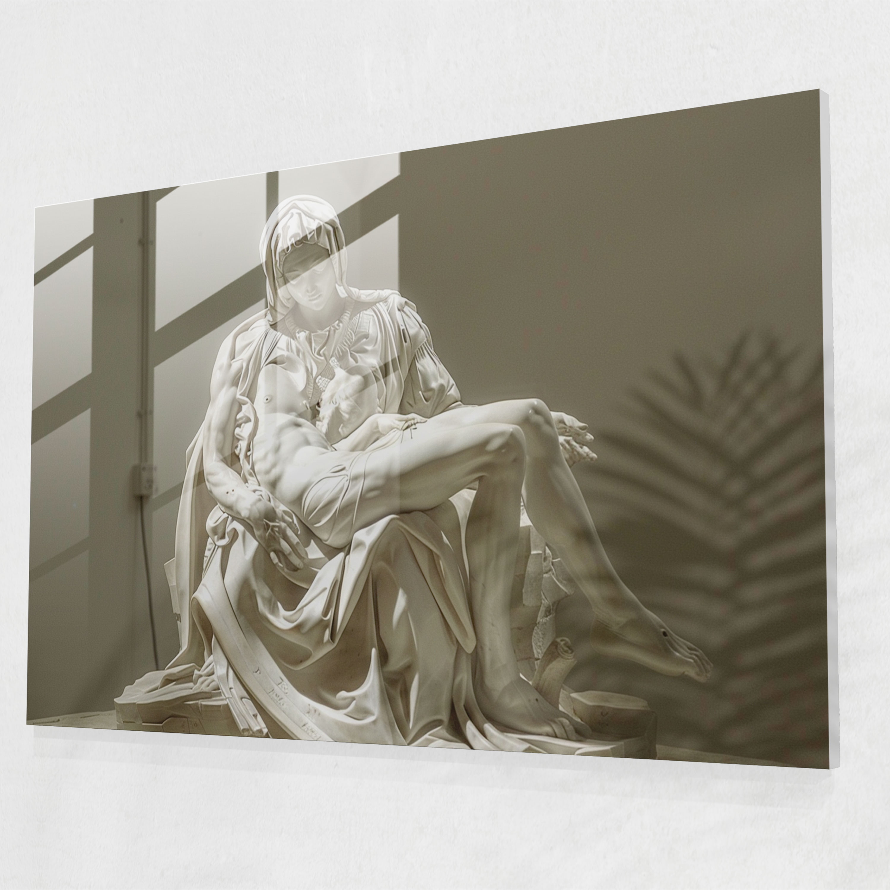 Michelangelo Wall Decoration: Pieta Sculpture - Michelangelo, Wall Decoration, Glass Print, Glass Art