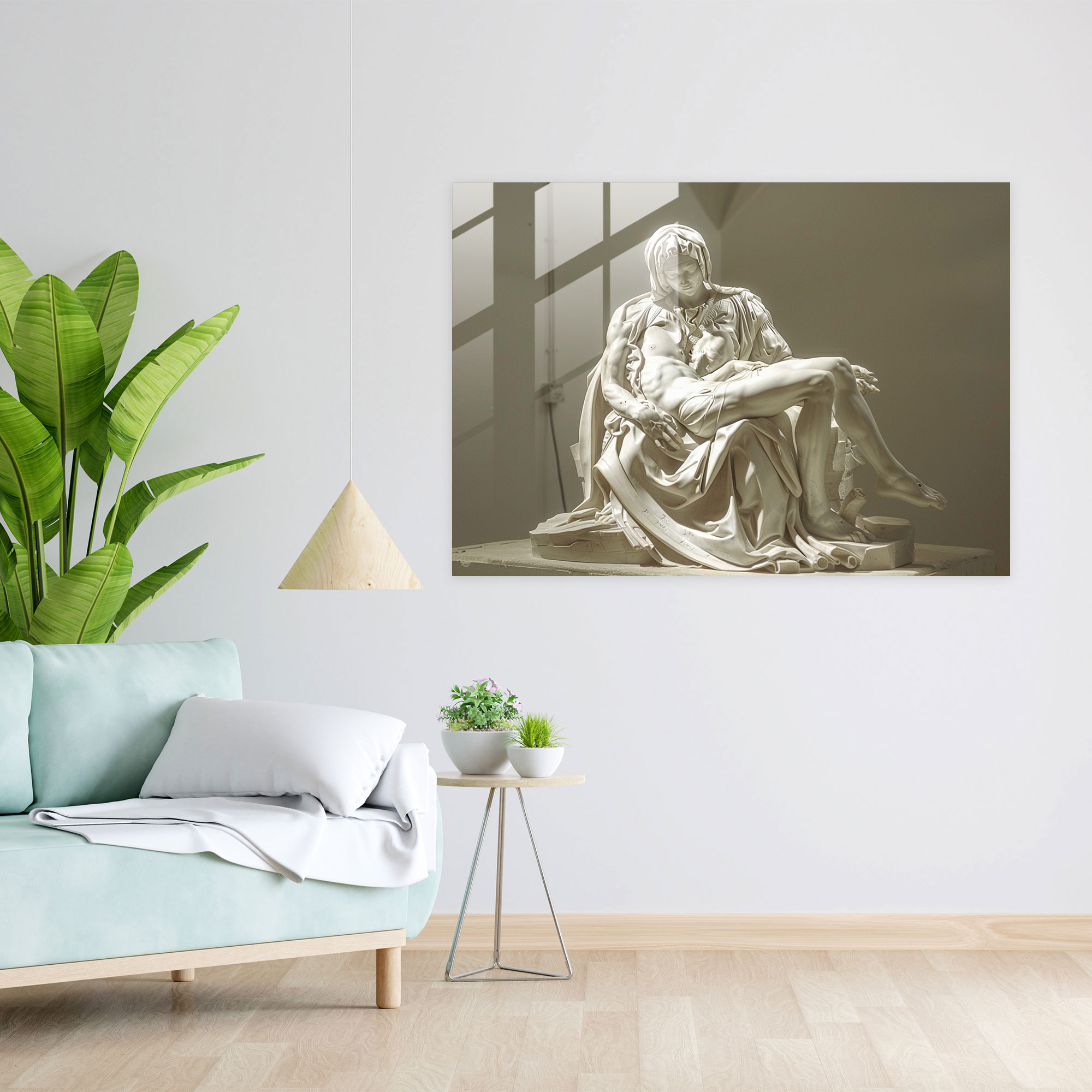 Michelangelo Wall Decoration: Pieta Sculpture - Michelangelo, Wall Decoration, Glass Print, Glass Art