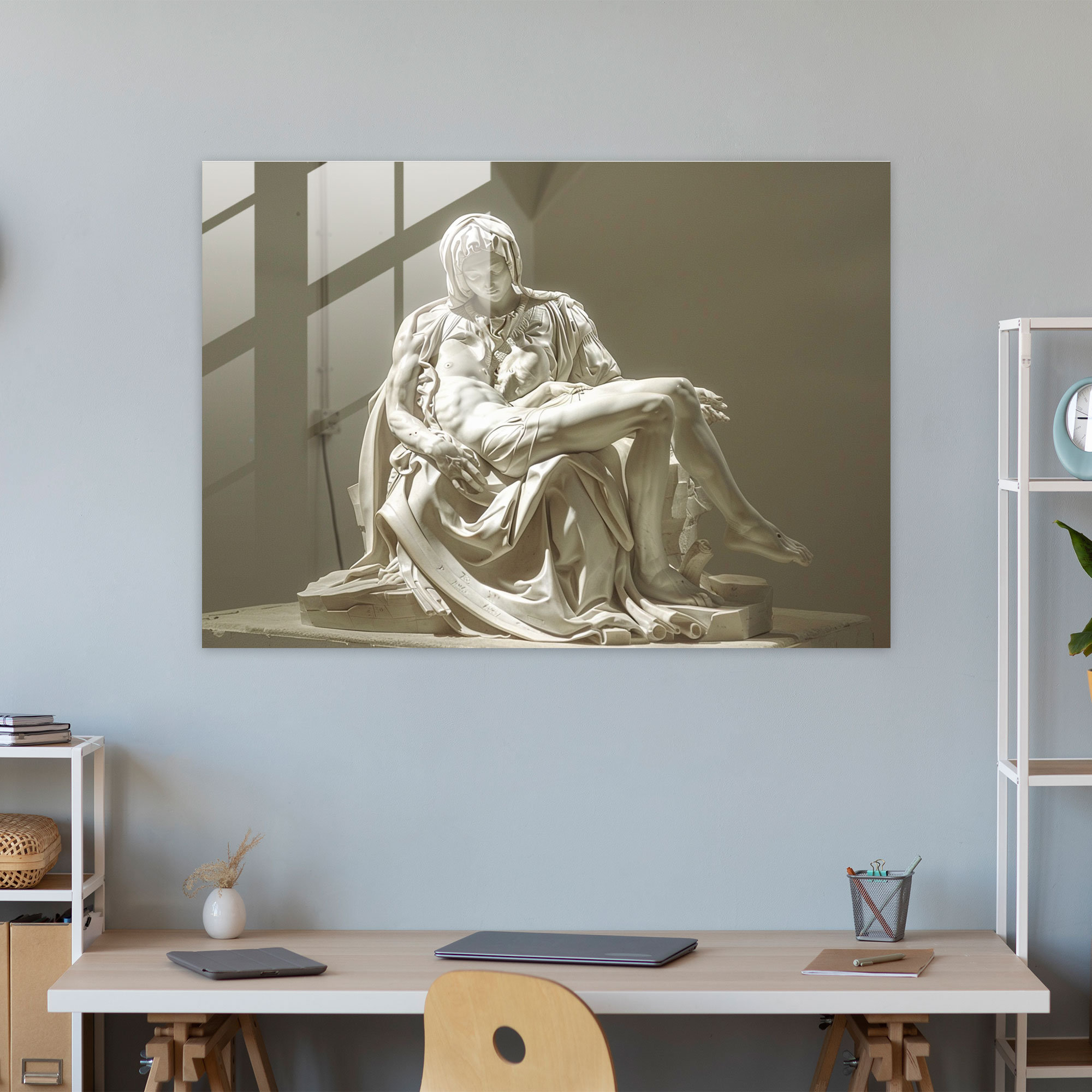 Michelangelo Wall Decoration: Pieta Sculpture - Michelangelo, Wall Decoration, Glass Print, Glass Art