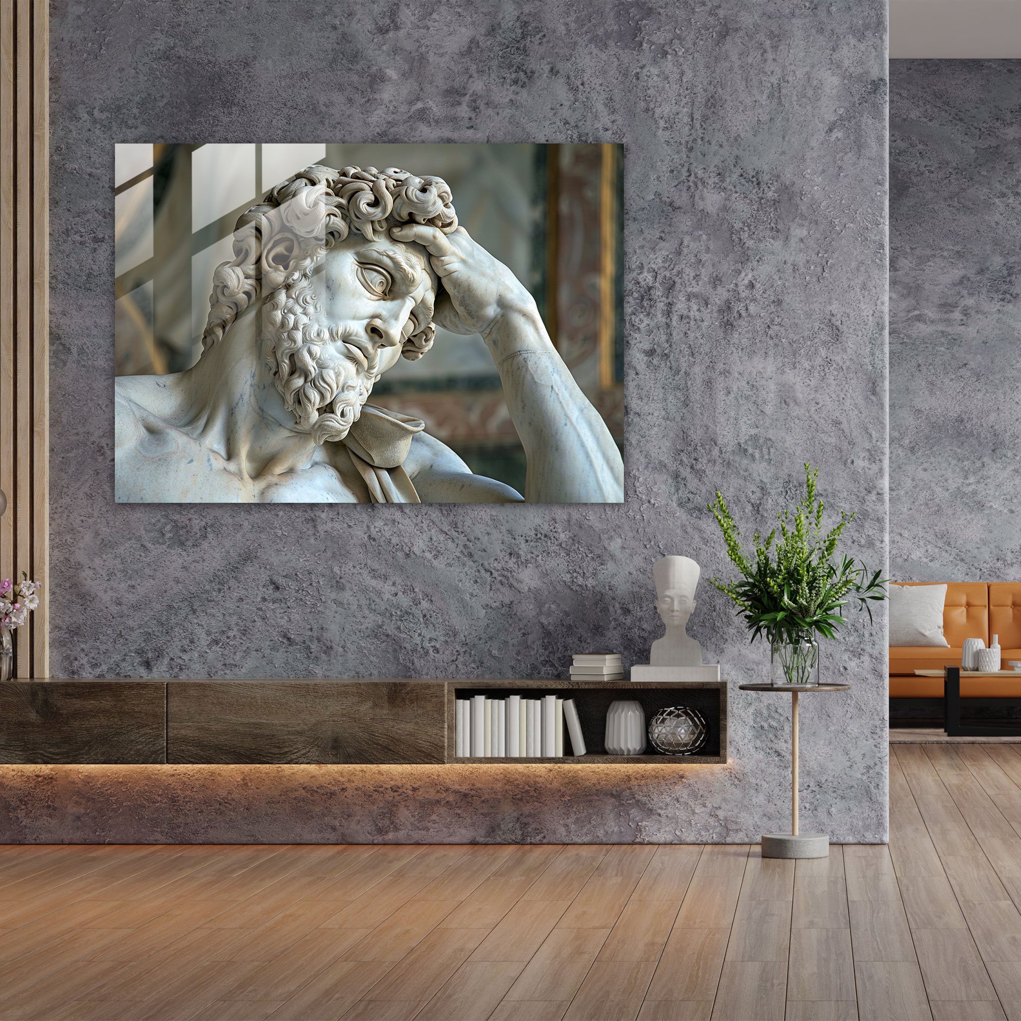 Michelangelo Wall Decoration: Timeless Beauty - Michelangelo, Home Decoration, Glass Wall Art, Michelangelo