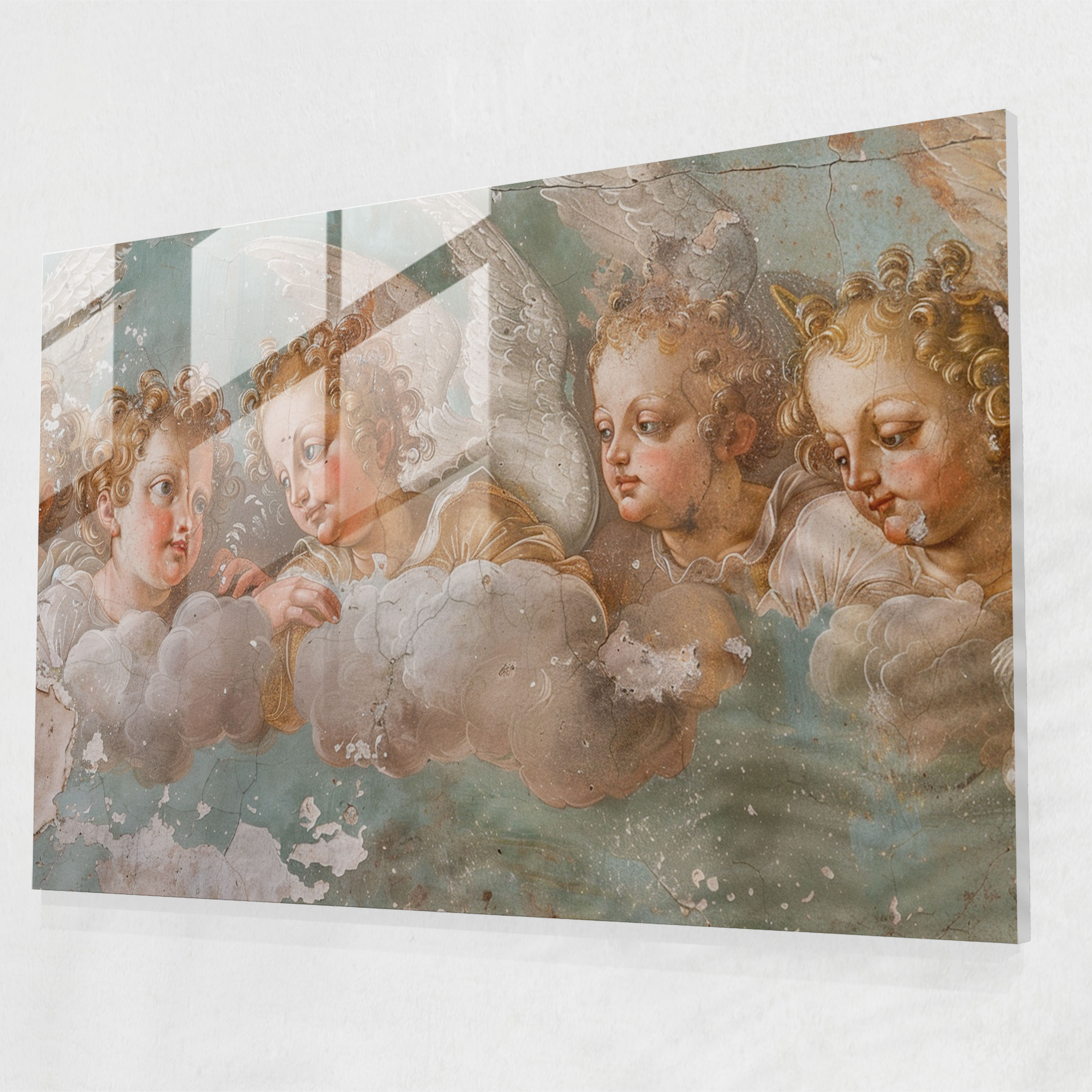 Michelangelo Wall Decoration - Celestial Angels - Michelangelo, Modern Art, Glass Art, Wall Decoration
