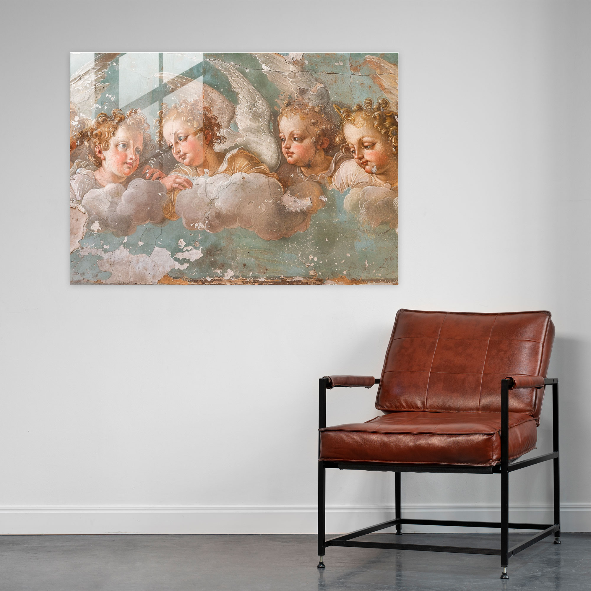 Michelangelo Wall Decoration - Celestial Angels - Michelangelo, Modern Art, Glass Art, Wall Decoration