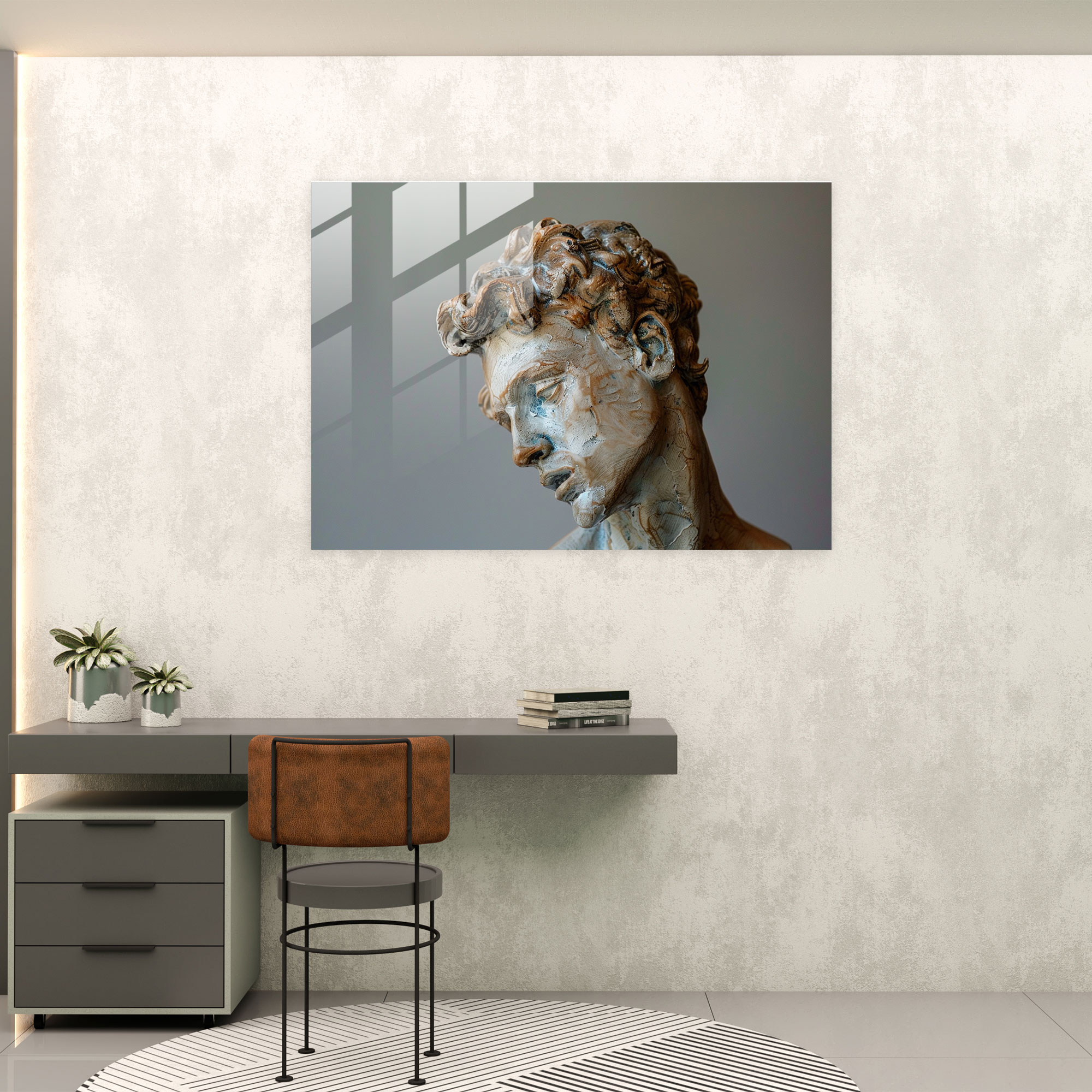 Michelangelo Glass Print Wall Art - Michelangelo, Modern Art, Glass Art, Glass Wall Art