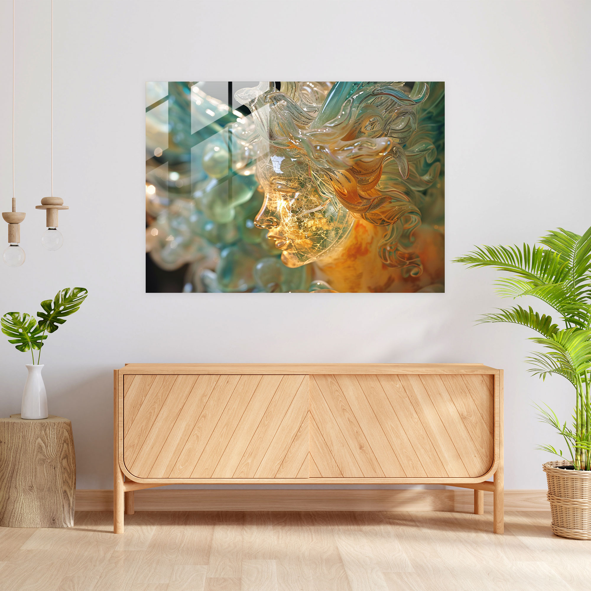 Michelangelo Glass Art: Celestial Beings - Michelangelo, Wall Decoration, Glass Art, Michelangelo